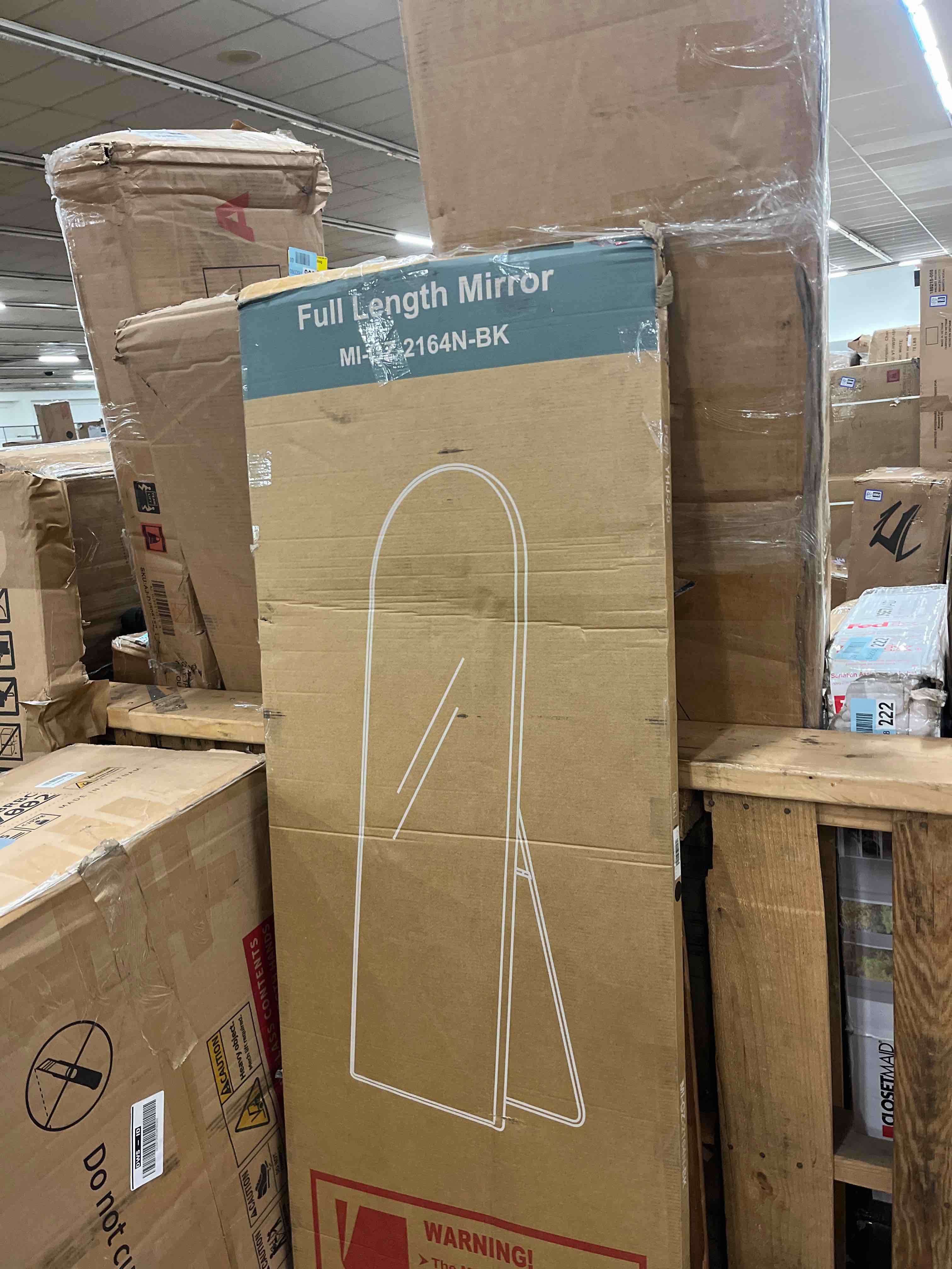 Condition photo showing New/Like New for newbulig full length mirror, full body floor mirror with aluminum alloy thin frame, wall or standing mirror for bedroom, living room, dressing room