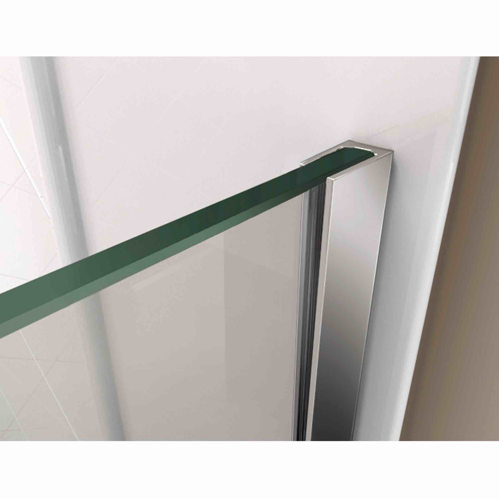 Condition photo showing New/Like New for prism plus 34 inch x 72 inch frameless neo-angle hinged shower enclosure in chrome