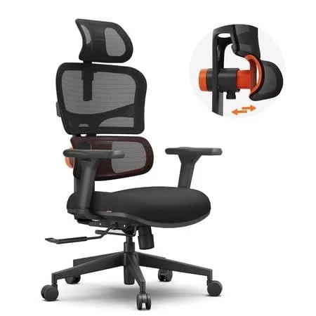 Newtral Ergonomic Home Office Chair, High Back Desk Chair with Unique Adaptive Lumbar Support, Adjustable Headrest, Seat Depth Adjustment, 96°-126° Tilt Function, Adjustable Armrest Recliner