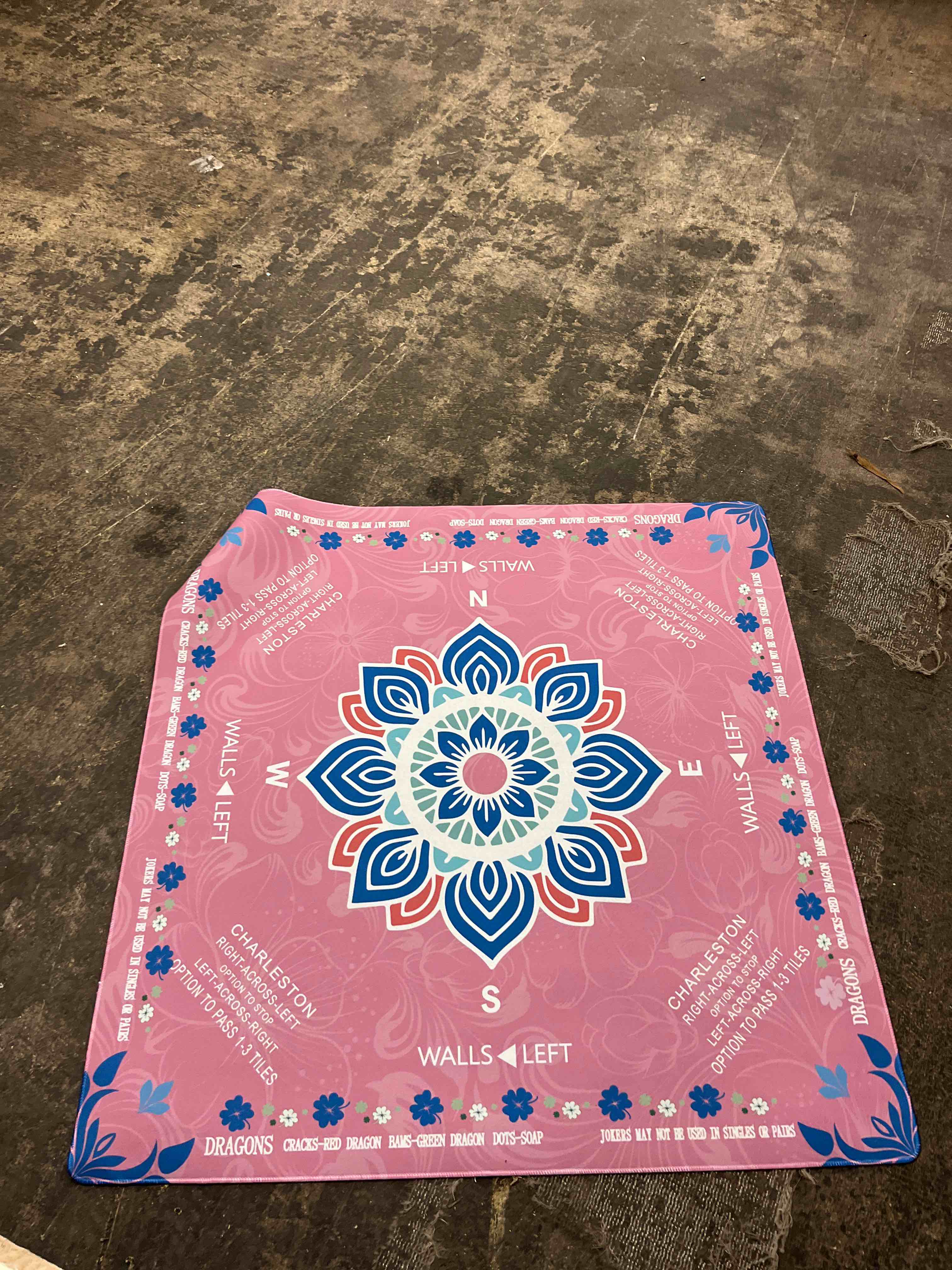 Condition photo showing Good Condition for mahjong mat for table 32.4''x32.4'', rolled shipping, no creases mah jongg mat with carrying bag for american mahjong, poker, board games, card games & dominoes - pink