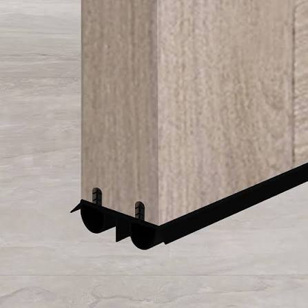 36" kerf slide-in double bulb seal weatherstrip door bottom - durable seal for energy efficiency & draft protection (brown)