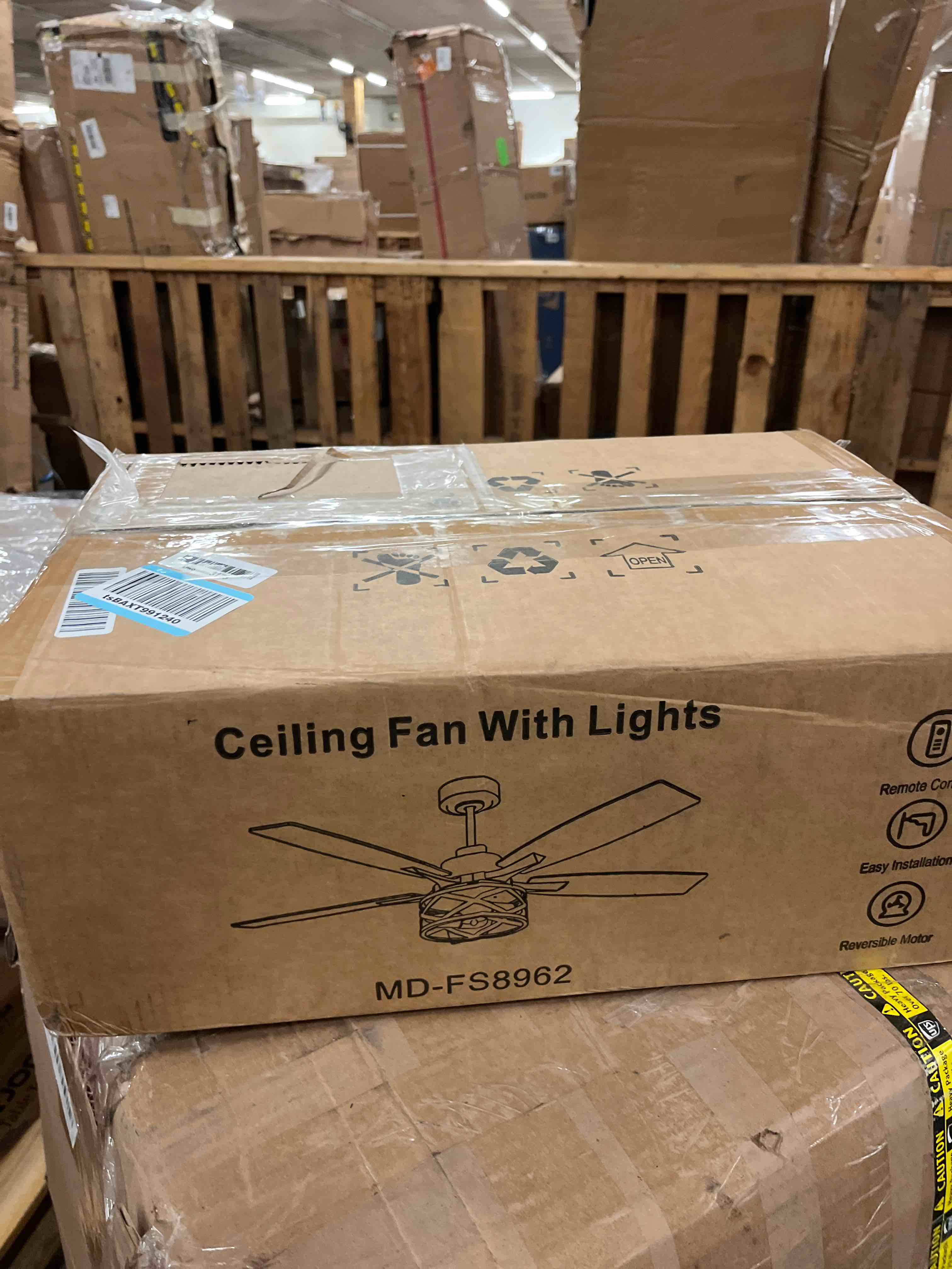 Condition photo showing New/Like New for dawn whisper 52 inch farmhouse ceiling fans with lights and remote quiet and reversible dc motor black industrial rustic caged ceiling fan for bedroom living room covered patio