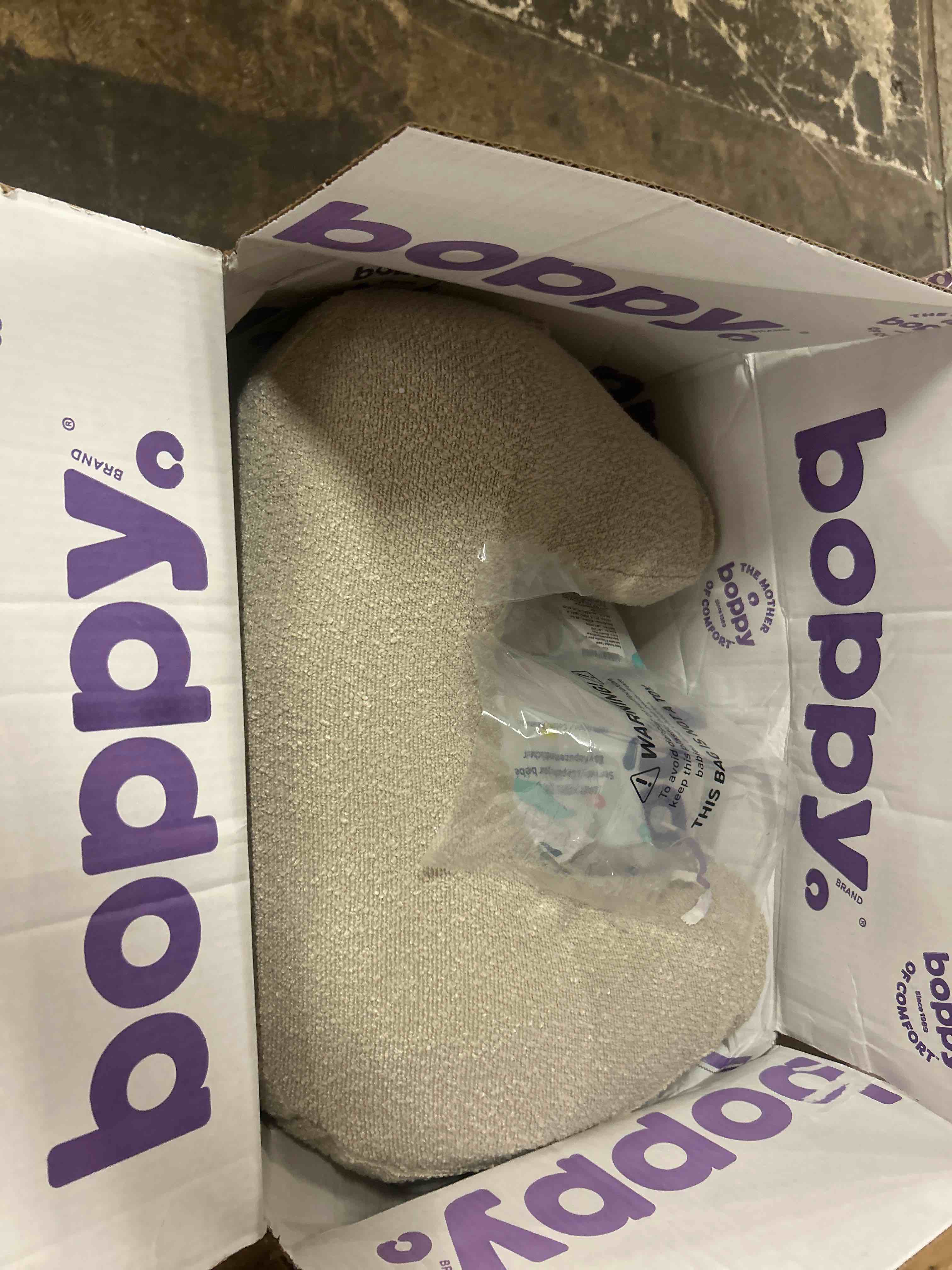 Condition photo showing New/Like New for boppy luxe nursing pillow - oat boucle
