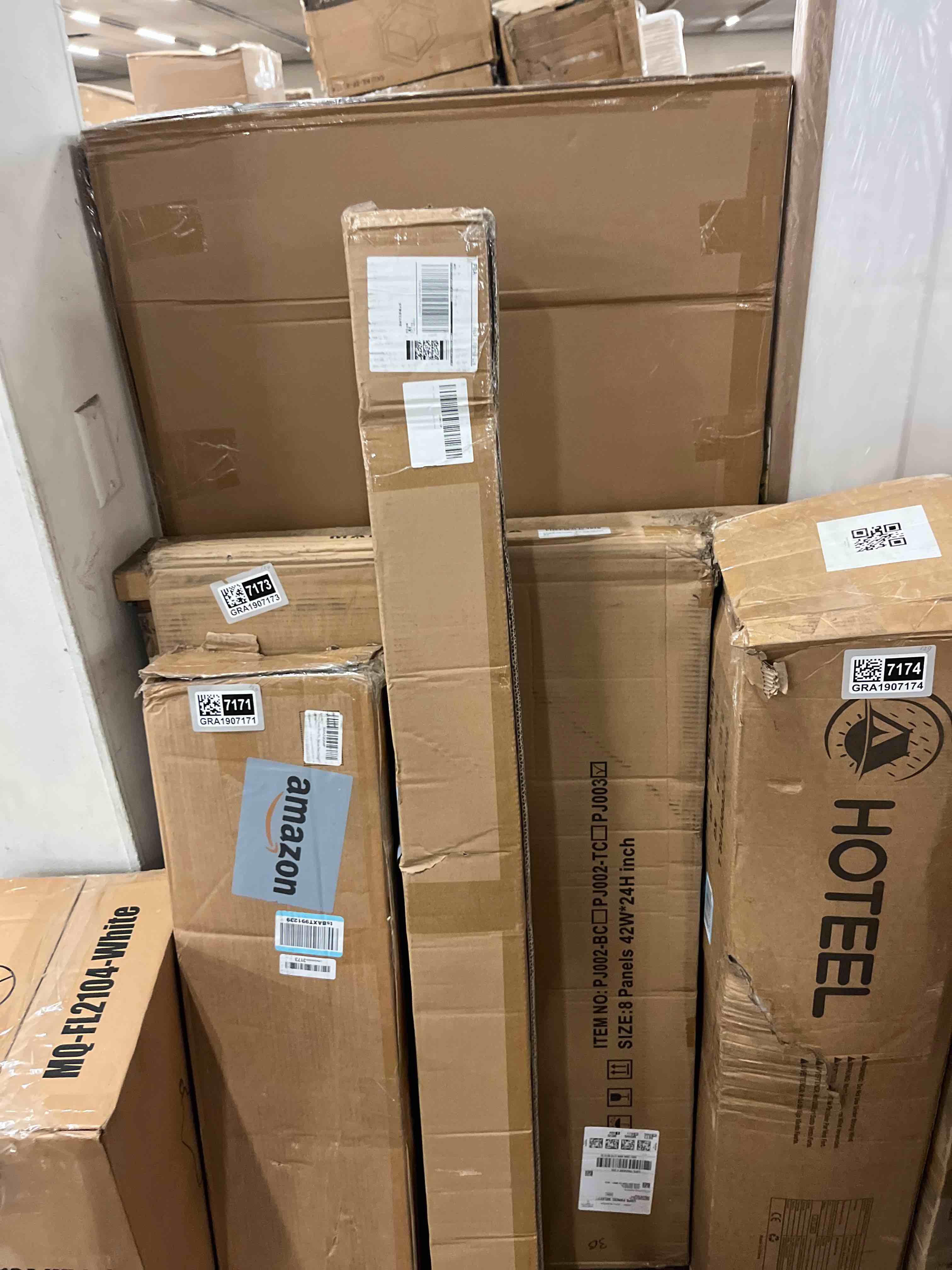 Condition photo showing New/Like New for 2 pack hanging heavy duty adjustable shelf 56.5x22 cargo container shelving units