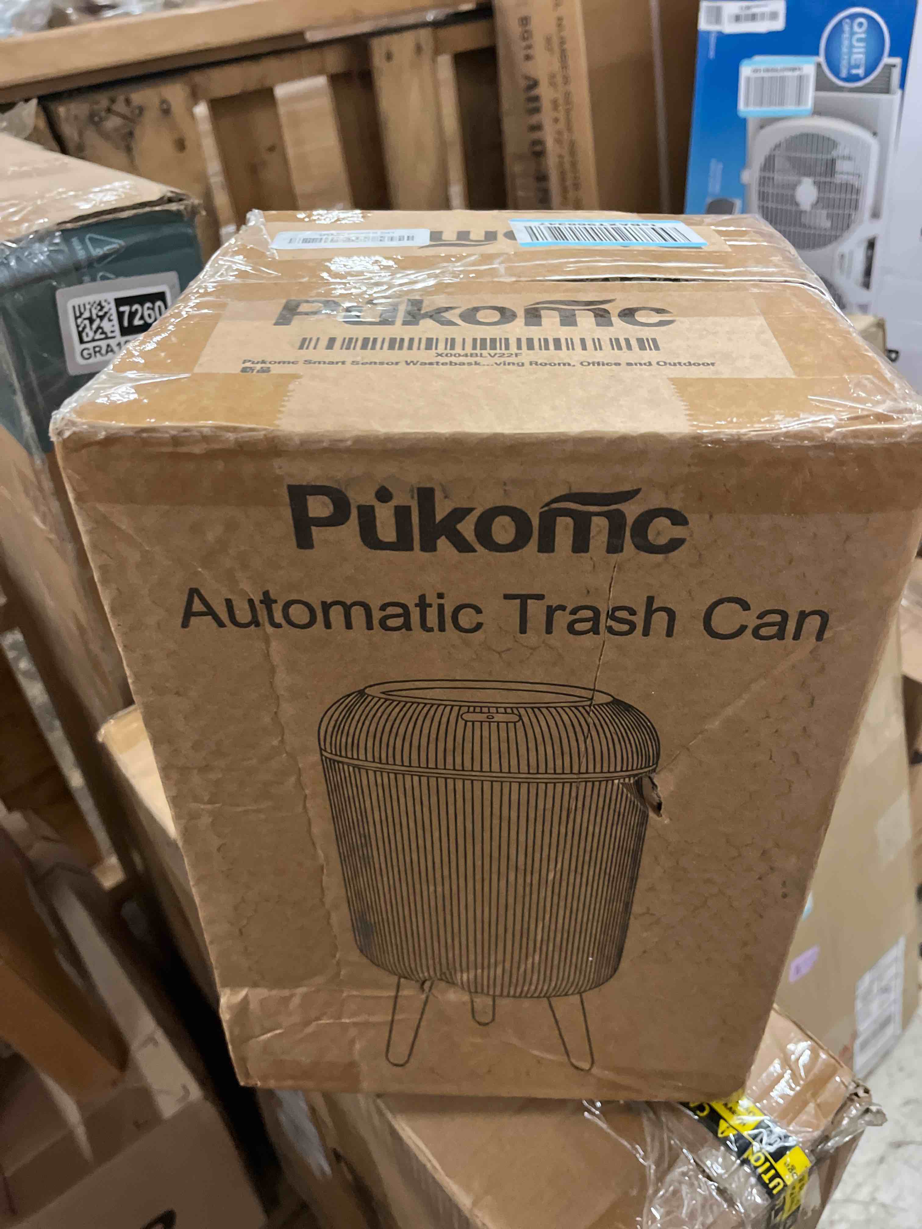 Condition photo showing New/Like New for pukomc smart sensor wastebasket, convenient and hygienic easy to use, technology sensor waterproof wastebasket plastic trash can for kitchen, bathroom, bedroom, living room, office and outdoor