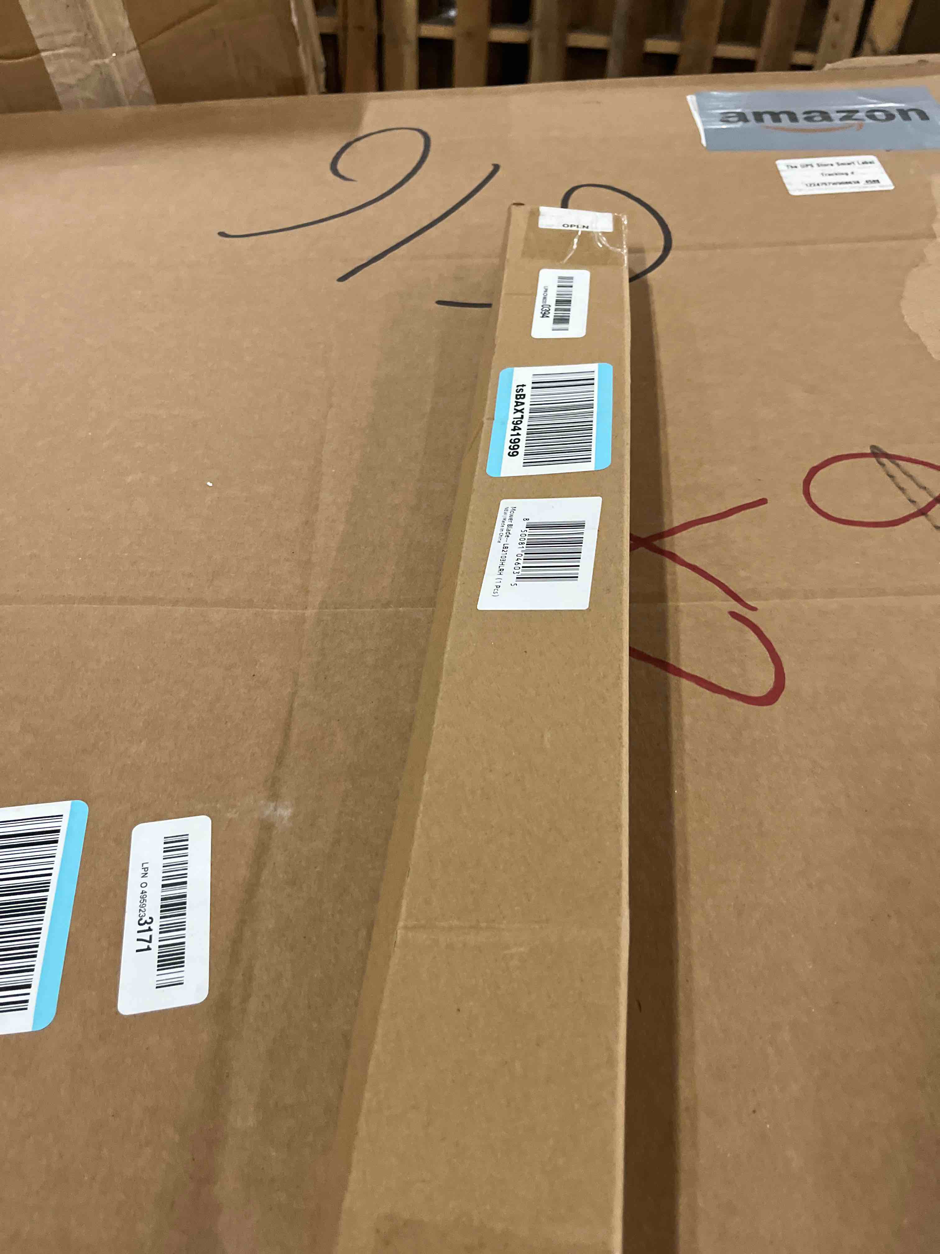 Condition photo showing New/Like New for gicool 1-pack 21" lawn mower blade, compatible with greenworks 21" deck mower, replaces models mo40l03, mo48l4422, mo40l4413