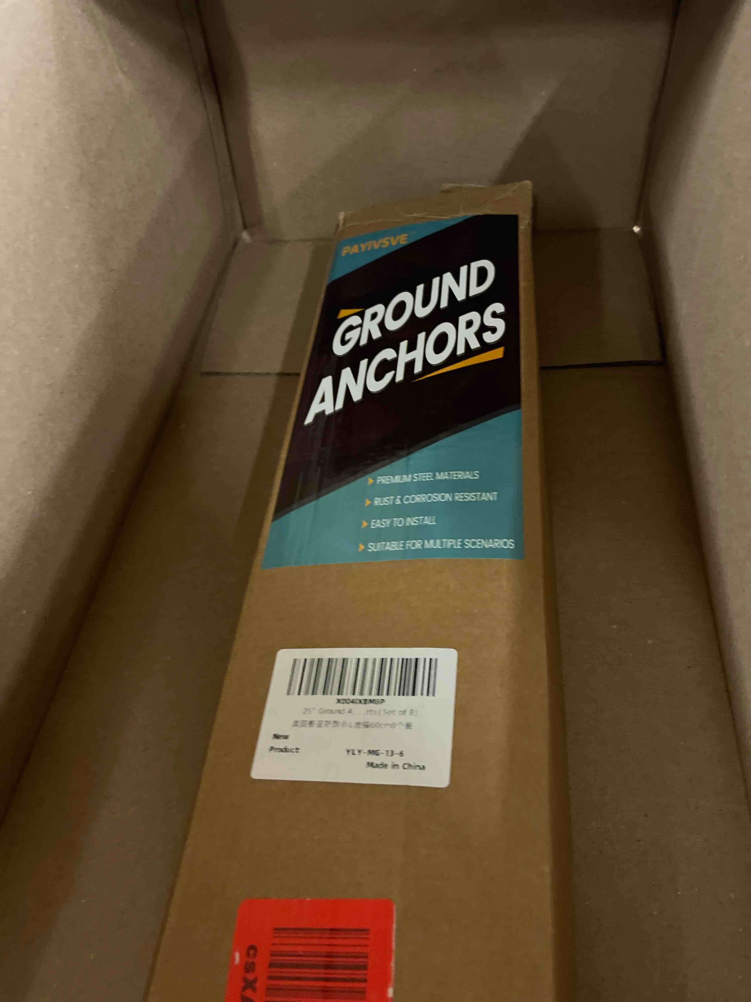 Condition photo showing New/Like New for 25" ground anchors screw in, mobile home anchors with upgraded wider spiral blades, earth anchors swing set anchors high wind heavy duty for shed, trampoline, carports(set of 8)