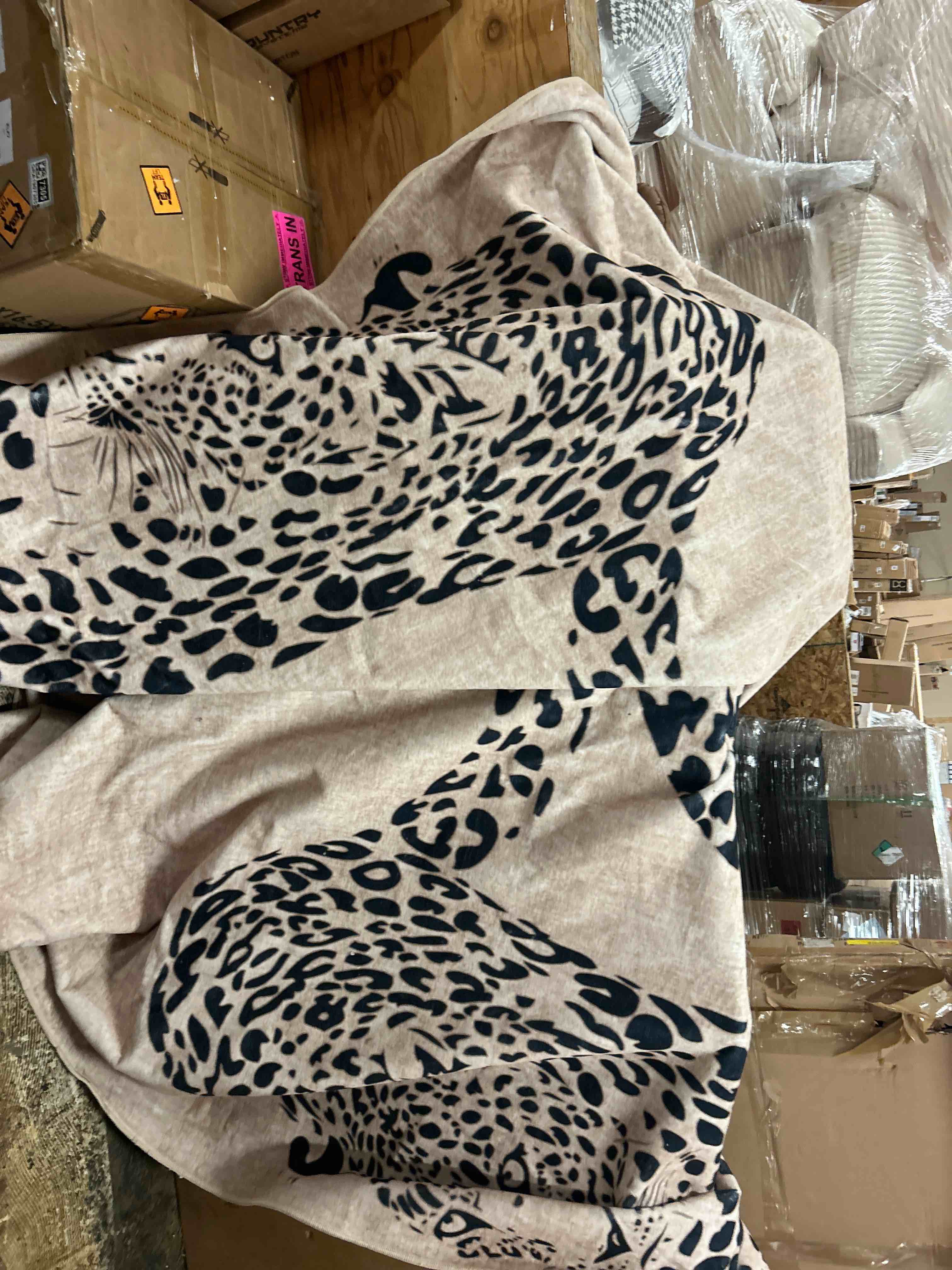 Condition photo showing New/Like New for ojia leopard print rugs for living room beige 8x10 rug washable area rugs for bedroom, modern non-slip ultra-thin soft large carpet non-shedding nursery rug for kids playroom dining room home decor