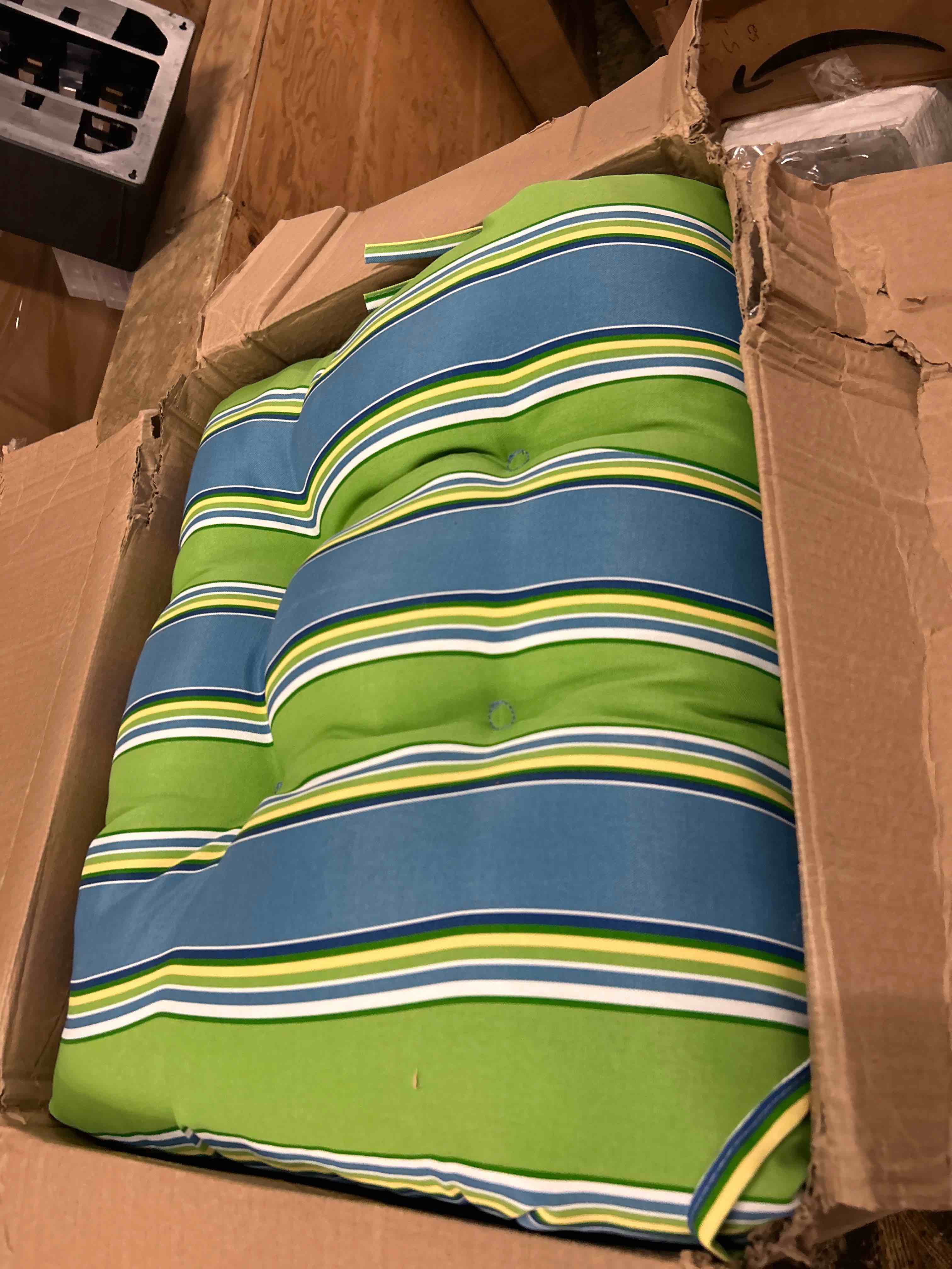 Condition photo showing New/Like New for enipate weather resistant adirondack chair cushions high back indoor outdoor patio tufted thicken lounge cushion seat pads