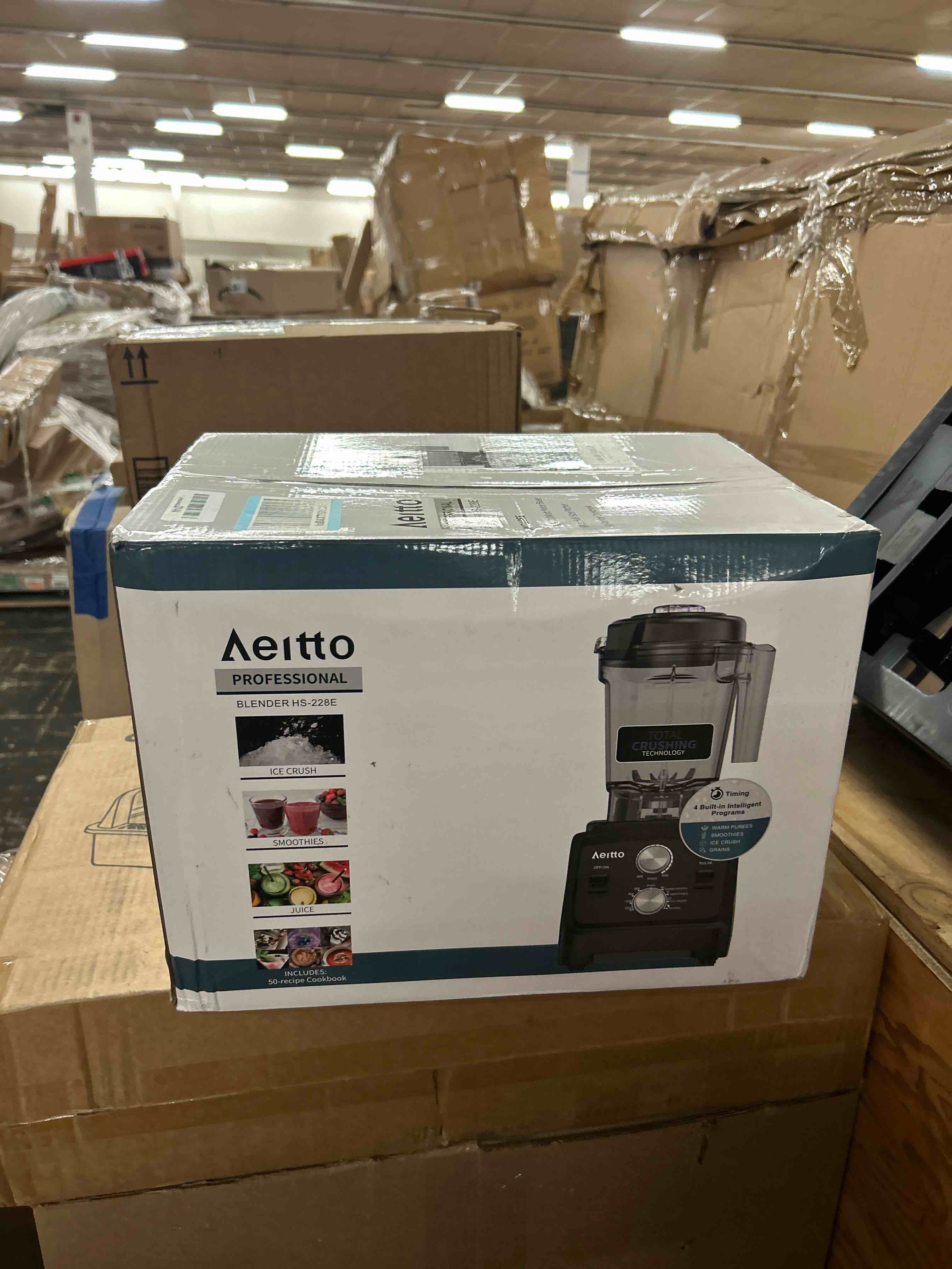 Condition photo showing New/Like New for aeitto blenders for kitchen with 1800w motor, 68oz. large capacity, 2-in-1 blender & grinder combo, bpa-free countertop professional blender for smoothies, ice crush, frozen drinks, black