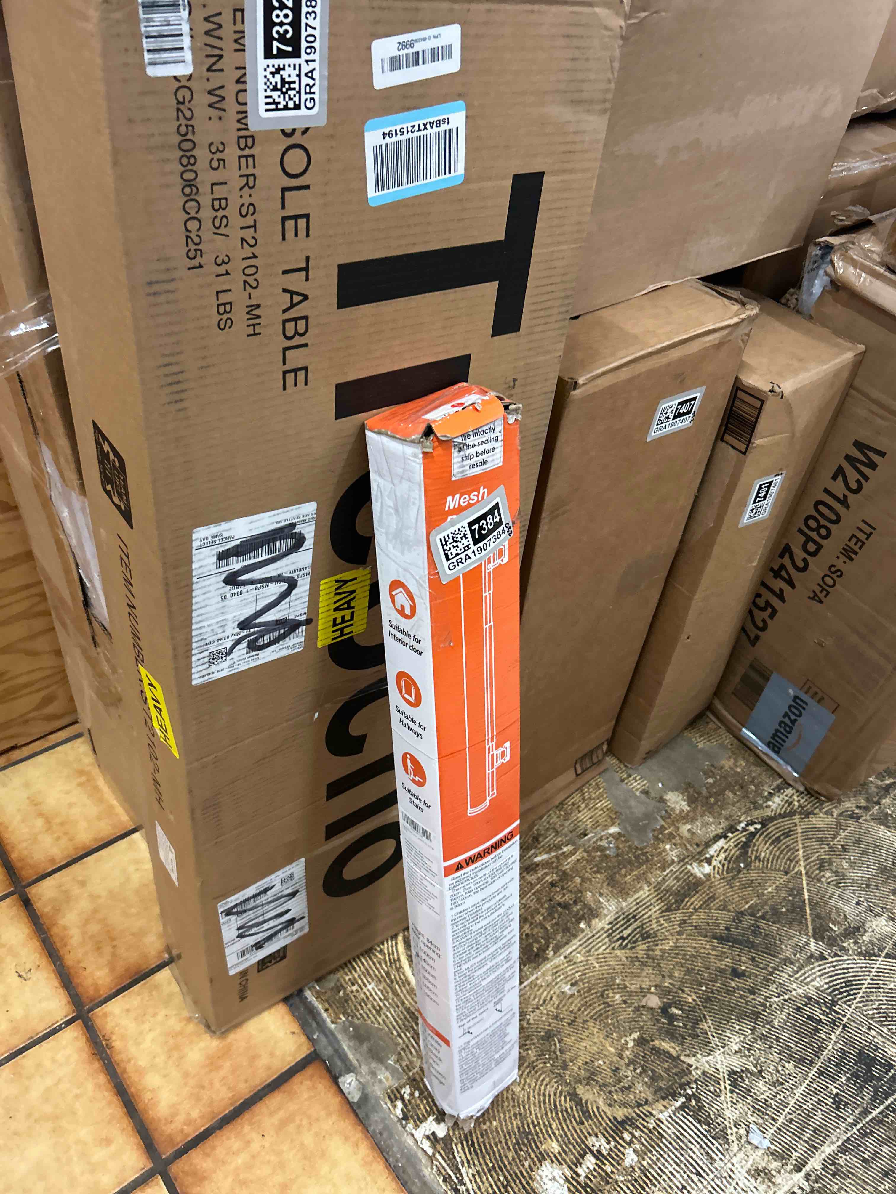 Condition photo showing New/Like New for miumoon 59 inch retractable baby gates 34 inch tall, retractable gate with reinforced strip design to prevent crawling through, 5 ft retractable dog gate for stairs, doorways, hallways, indoor/outdoor