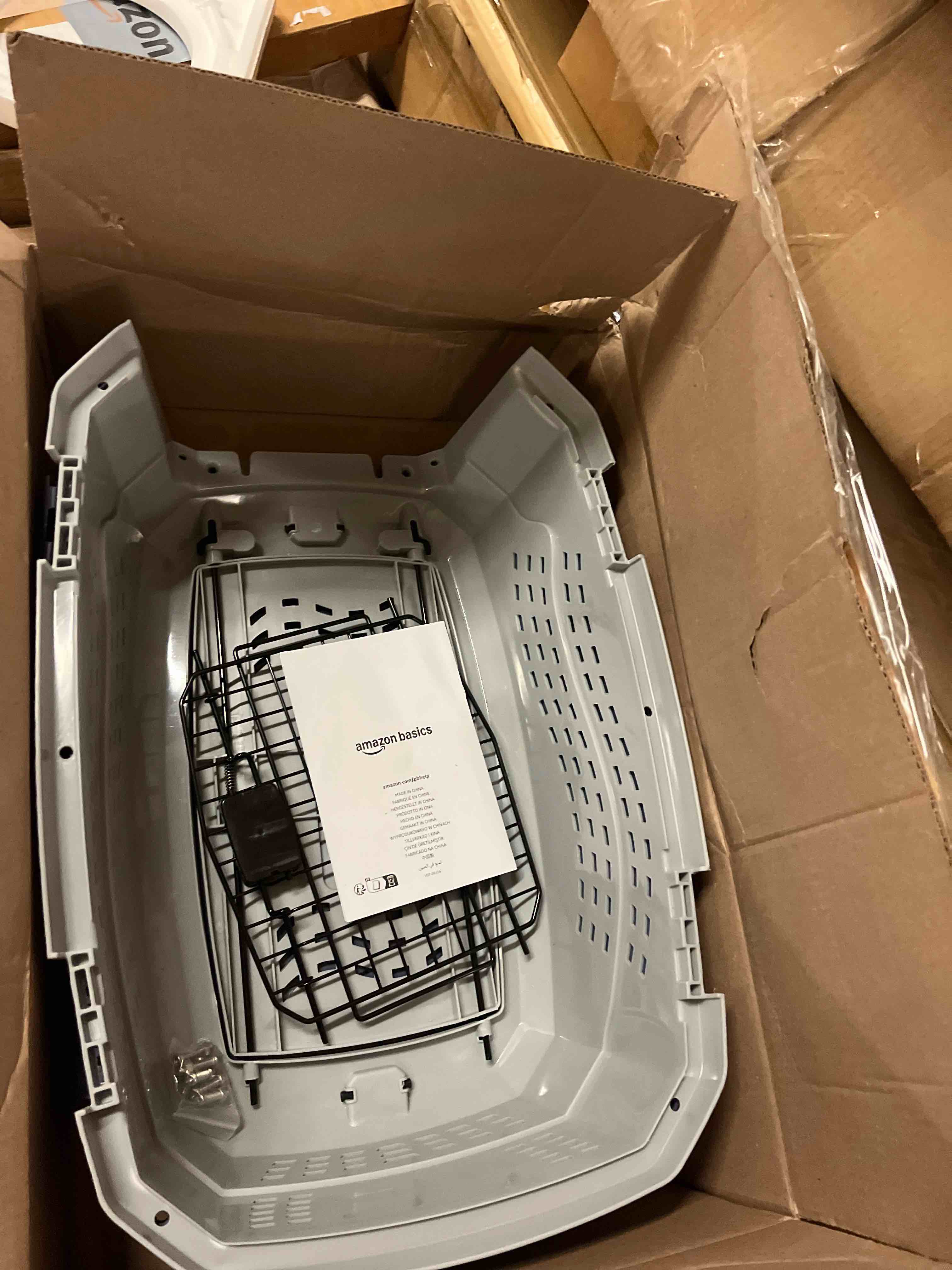 Condition photo showing Good Condition for petmate pet porter fashion dog kennel plastic crate for pets 15-20 lbs, pet carrier for home and travel, made in usa, 24" l x 14.5" h, pale aqua and black