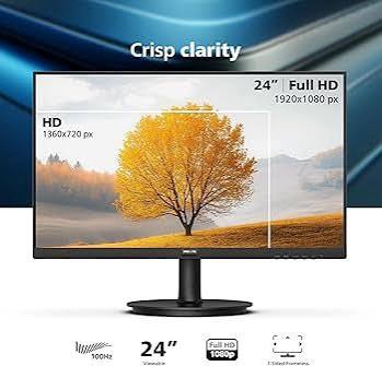 Condition photo showing New/Like New for philips 24 frameless full hd (1920 x 1080) 100hz monitor vesa hdmi x1 vga port x1 eye care 241v8lb