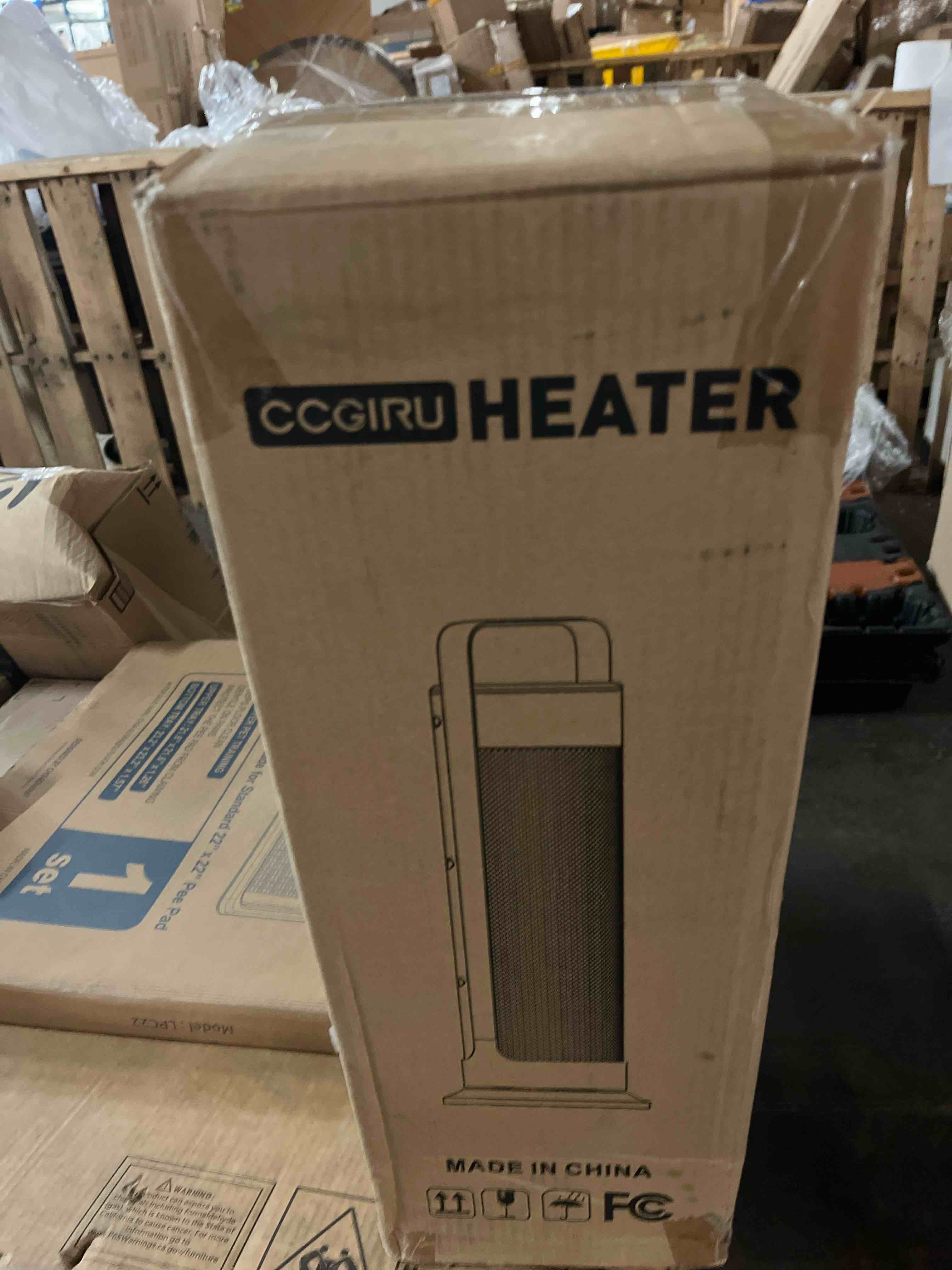 Condition photo showing New/Like New for space heater for indoor use large room, 1500w portable office heater, 120° oscillation, ptc ceramic with thermostat and remote, 12h timer, 3 modes, fast safety heat for home bedroom