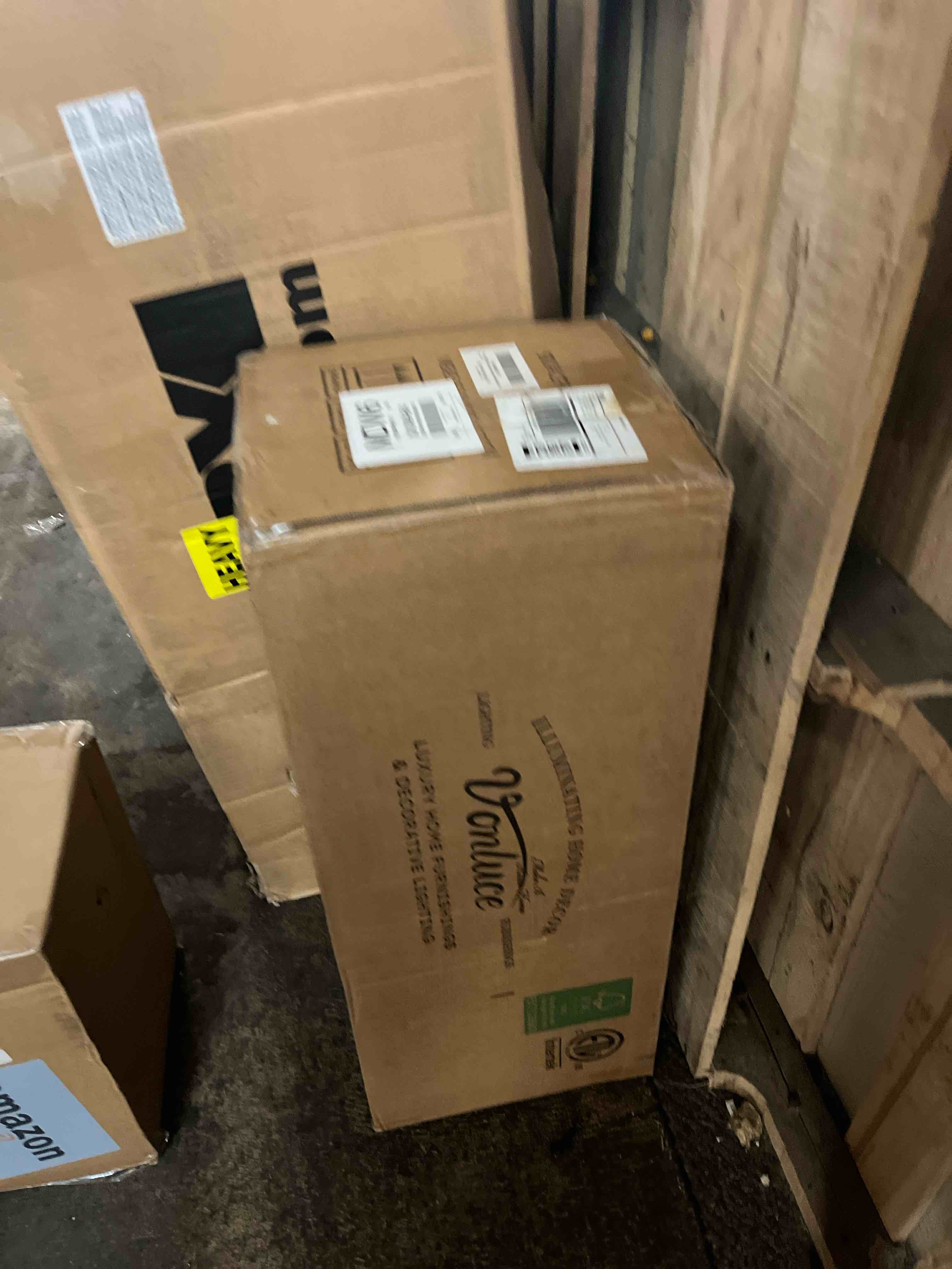 Condition photo showing New/Like New for vonluce ceiling fans with lights, 60 inch ceiling fan and remote, 3cct, 6 speeds reversible quiet dc motor, ceiling fan for living room farmhouse bedroom kitchen patio indoor, nickel