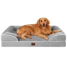 Condition photo showing New/Like New for eheyciga orthopedic dog beds for extra large dogs 44x32inch, waterproof memory foam xl pet bed with sides, non-slip and egg-crate foam big dog couch bed with washable removable cover, grey
