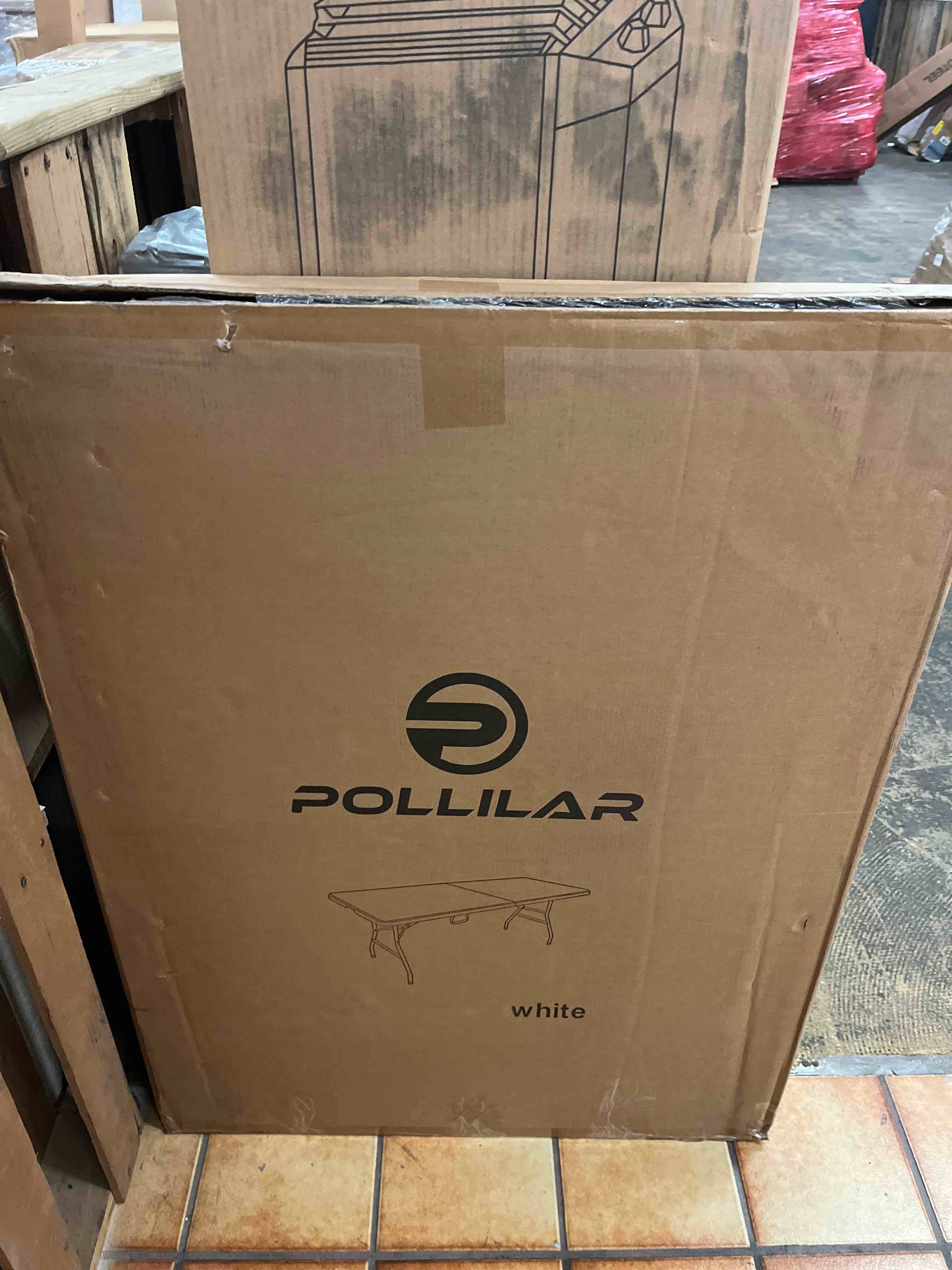 Condition photo showing New/Like New for pollilar 6ft folding table plastic 6 foot foldable table hdpe portable banquet surface fold-in-half desk utility for working meeting,parties, picnic, camping, weddings, catering, garden dining-white