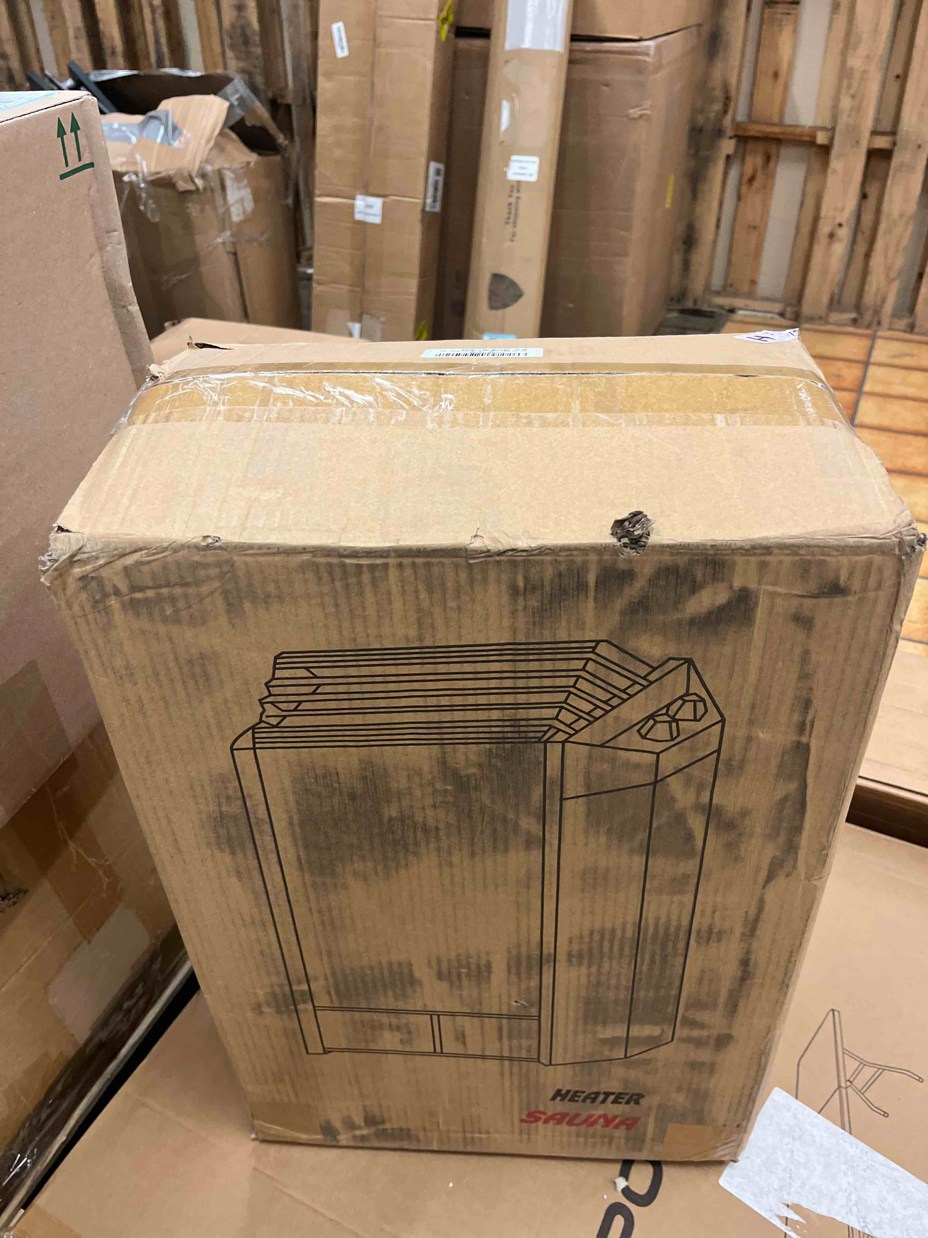 Condition photo showing New/Like New for 2kw 110v sauna heater with plug, no need for wiring, plug and play, 100 cu.ft. heated area, electric sauna heater with 3h timera and internal temperature control, suitable for small sauna rooms