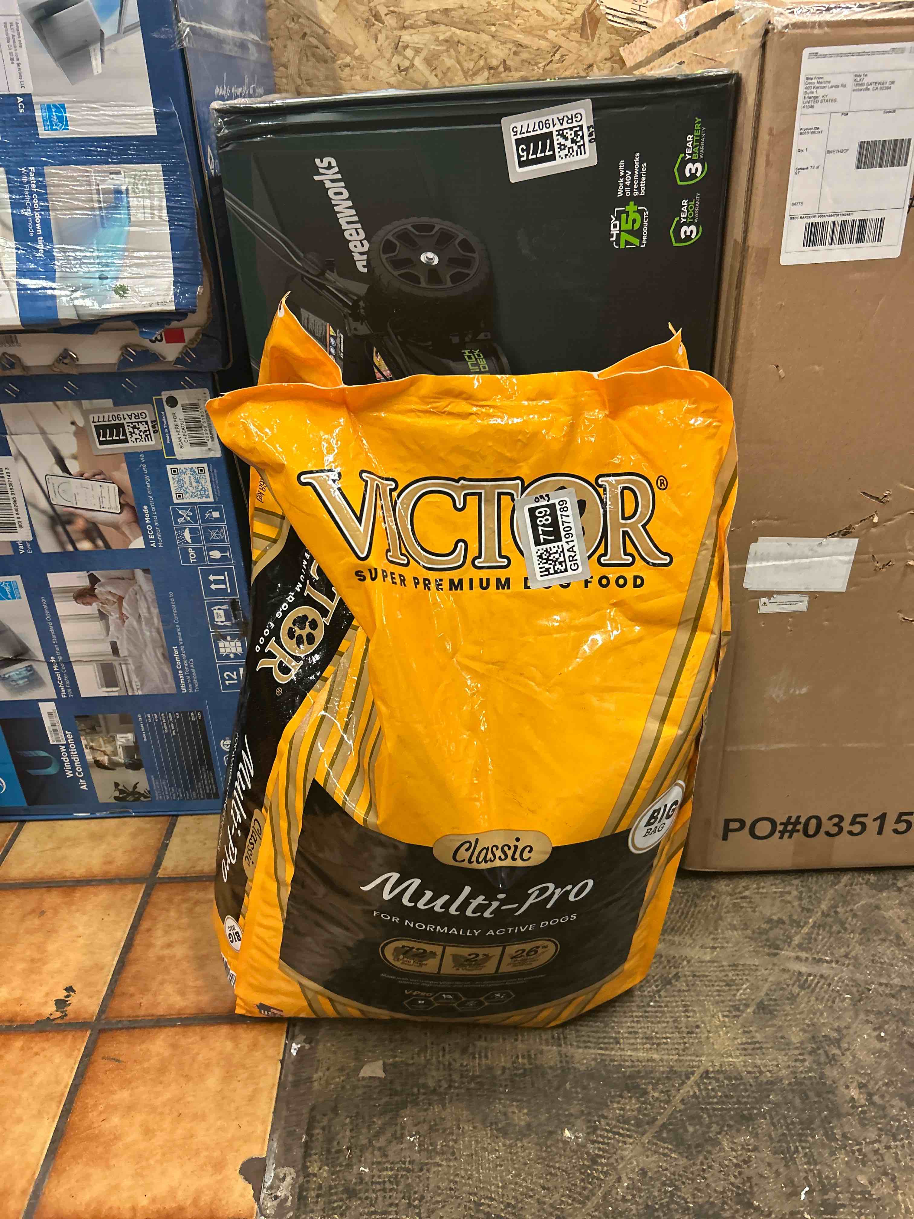Condition photo showing New/Like New for victor super premium dog food multi-pro dry dog food  gluten free dog food with beef, chicken and pork protein for normally active dogs  all breeds and all life stages, 50 lb