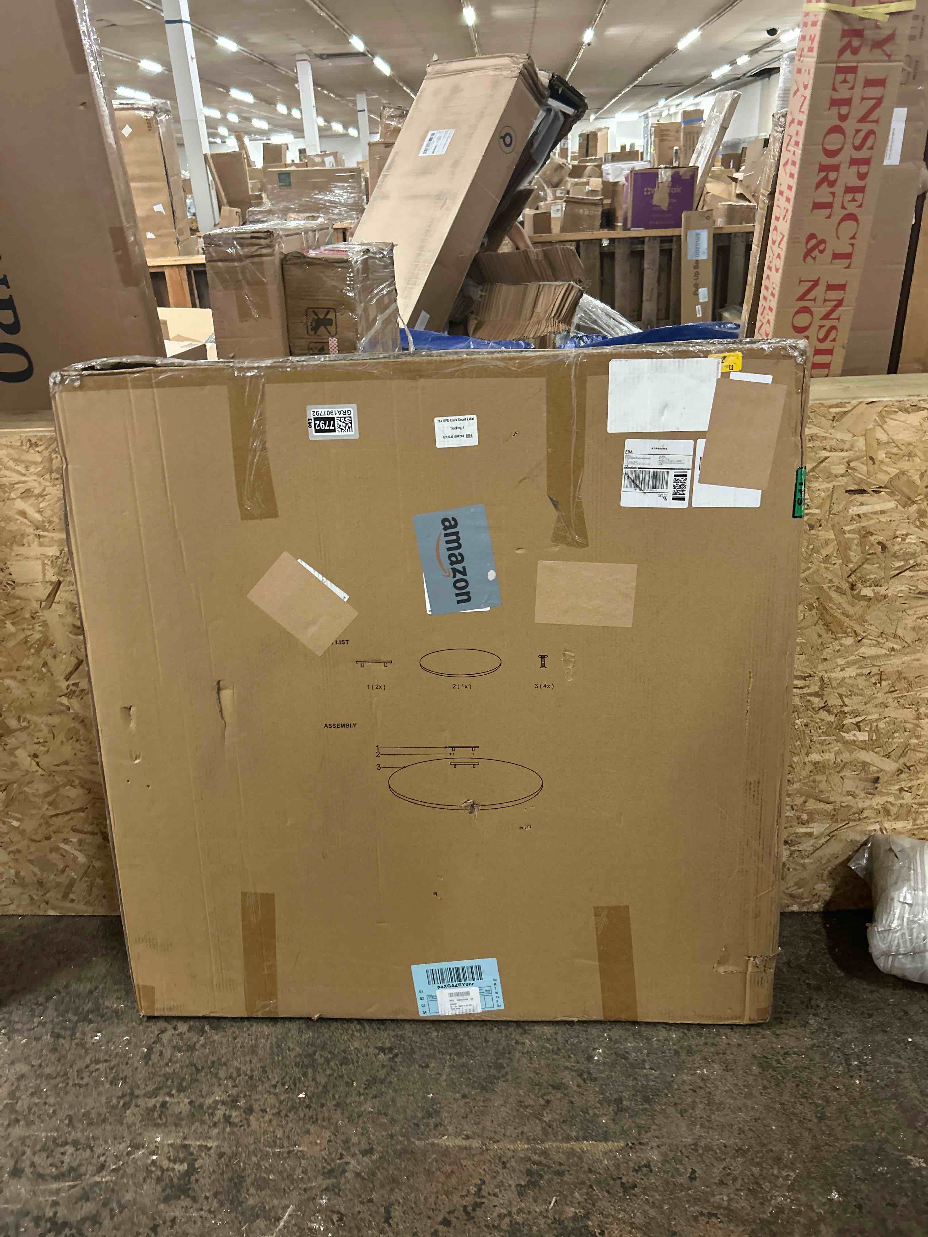 Condition photo showing New/Like New for 42” fire pit cover lid round - fit for 40” round fire pit lid for outdoor fireplace cover lid steel fire pit metal cover w/ 2 wooden handles & heat resistant snuffer lid for patio fire pit ring