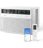 Condition photo showing New/Like New for midea 10,000 btu smart inverter window air conditioner with app, alexa control, 115v ac unit cools up to 450 sq. ft, quiet operation, energy saving, remote & easy installation kit, white