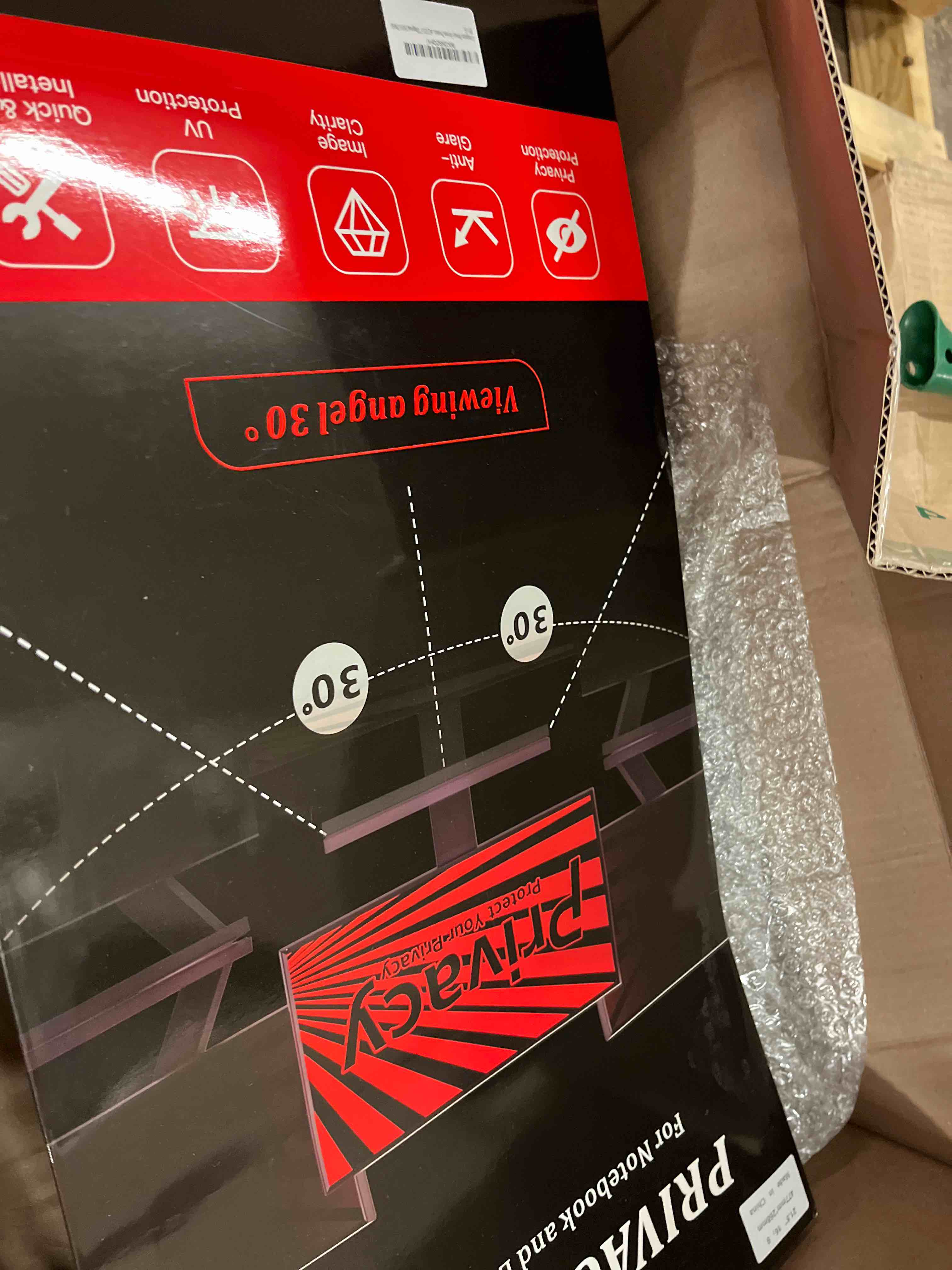 Condition photo showing New/Like New for computer privacy screen protector 21.5 inch with hp dell acer asus samsung lg and more, removable security shield filter for 16:9 aspect ratio monitor like viewsonic sceptre aoc koorui benq (21.5" diagonal 16:9 1 pack)