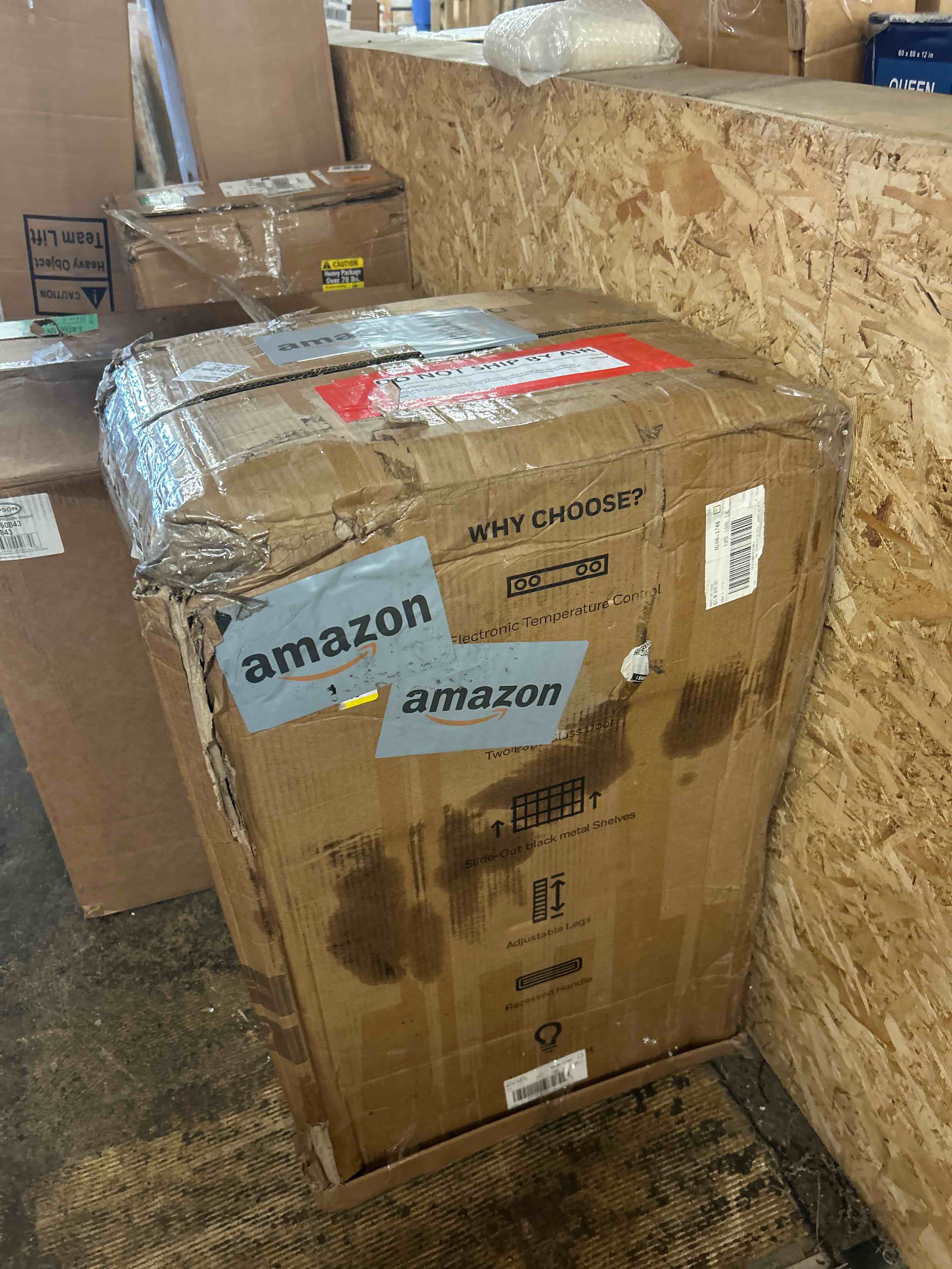 Condition photo showing New/Like New for honeywell beverage refrigerator and cooler, 116 can mini fridge with glass door for soda beer or wine for office or bar with adjustable removable shelving, commercial grade