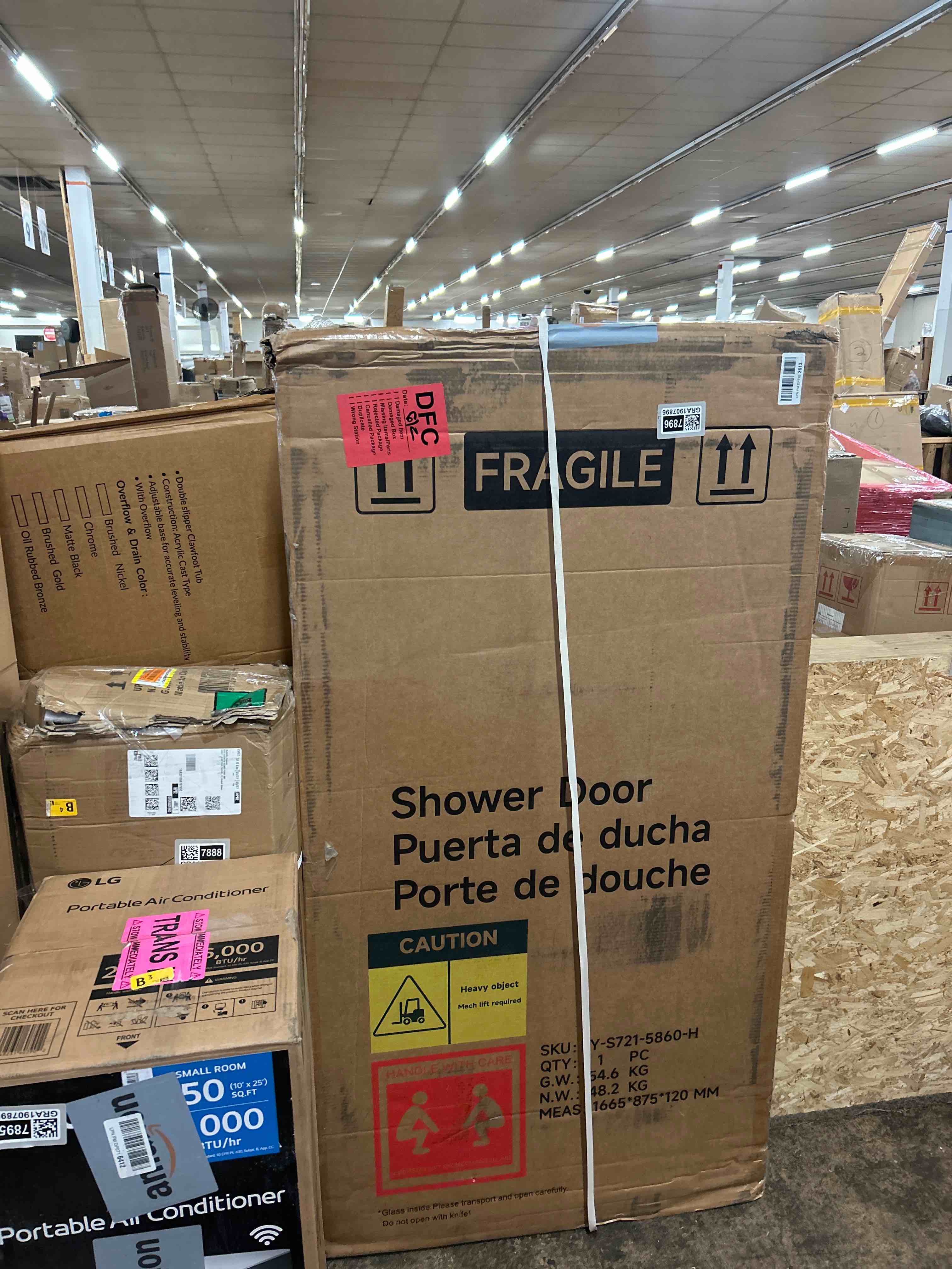 Condition photo showing New/Like New for hasipu frameless sliding bathtub shower door 56-60" w x 58" h - shower glass door with 5/16" 8mm clear tempered glass openable base design for direct cleaning,black tub shower door