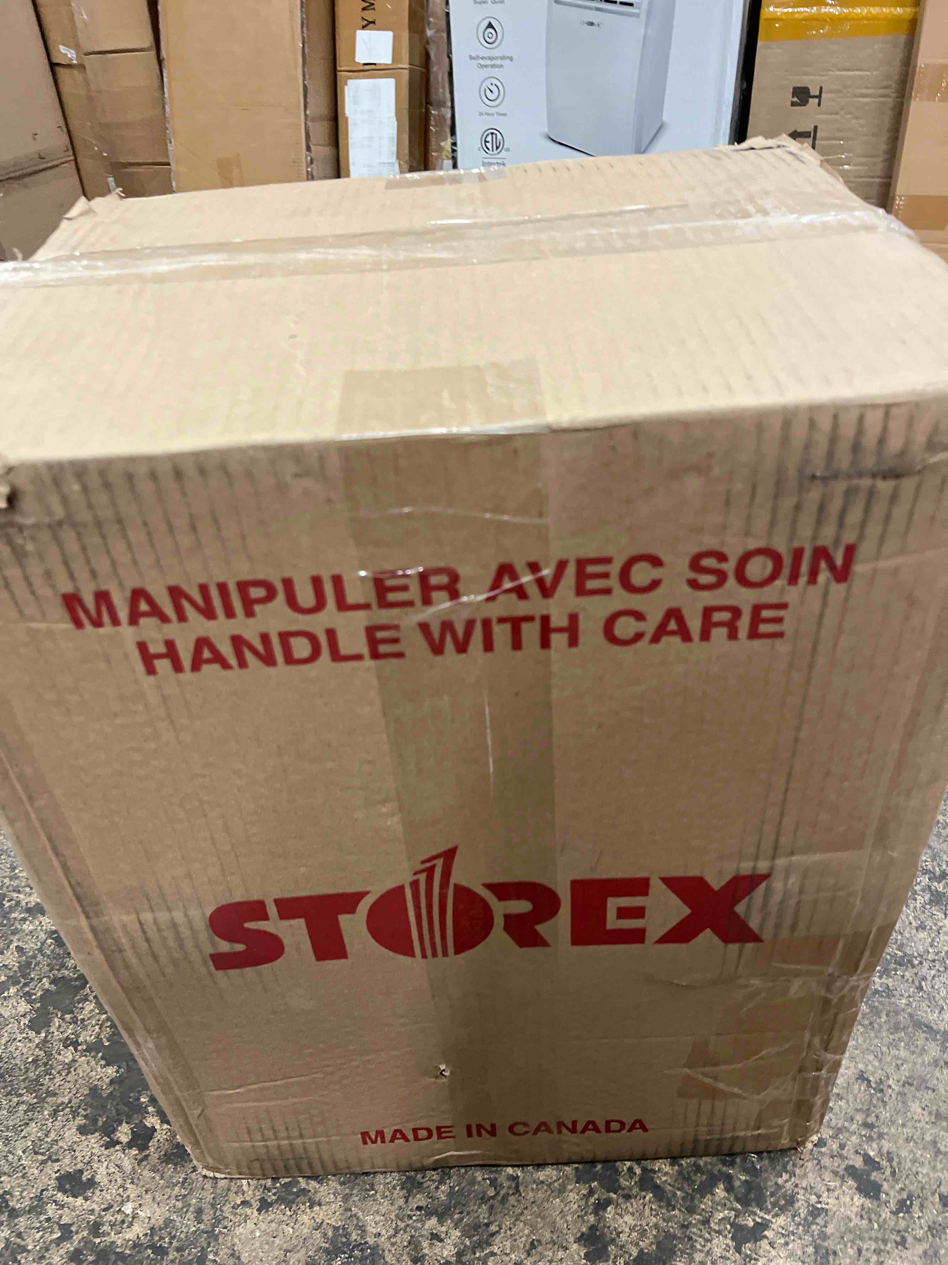 Condition photo showing New/Like New for storex 2-color large crate with handles ruby red/white