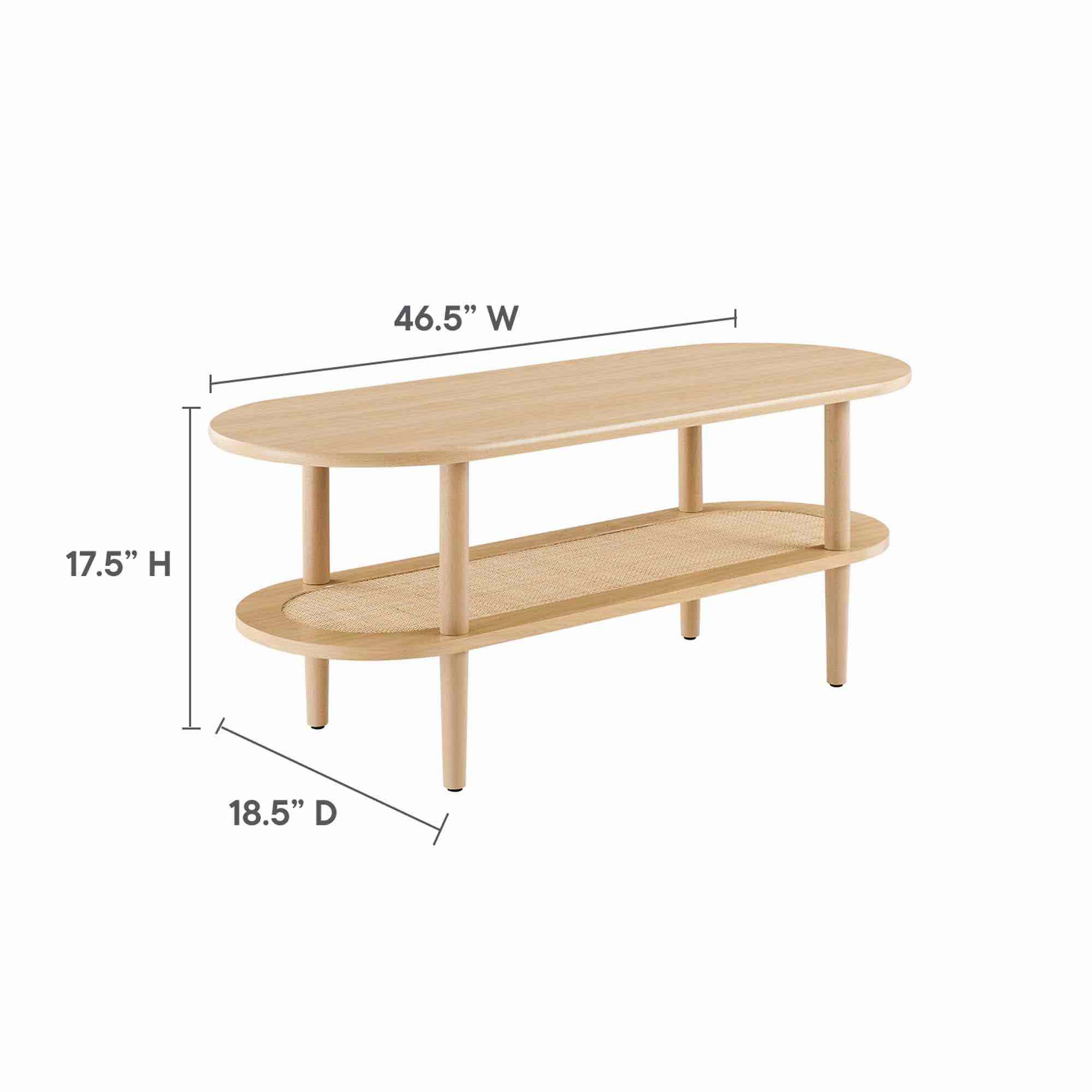 Condition photo showing New/Like New for torus oval coffee table in oak