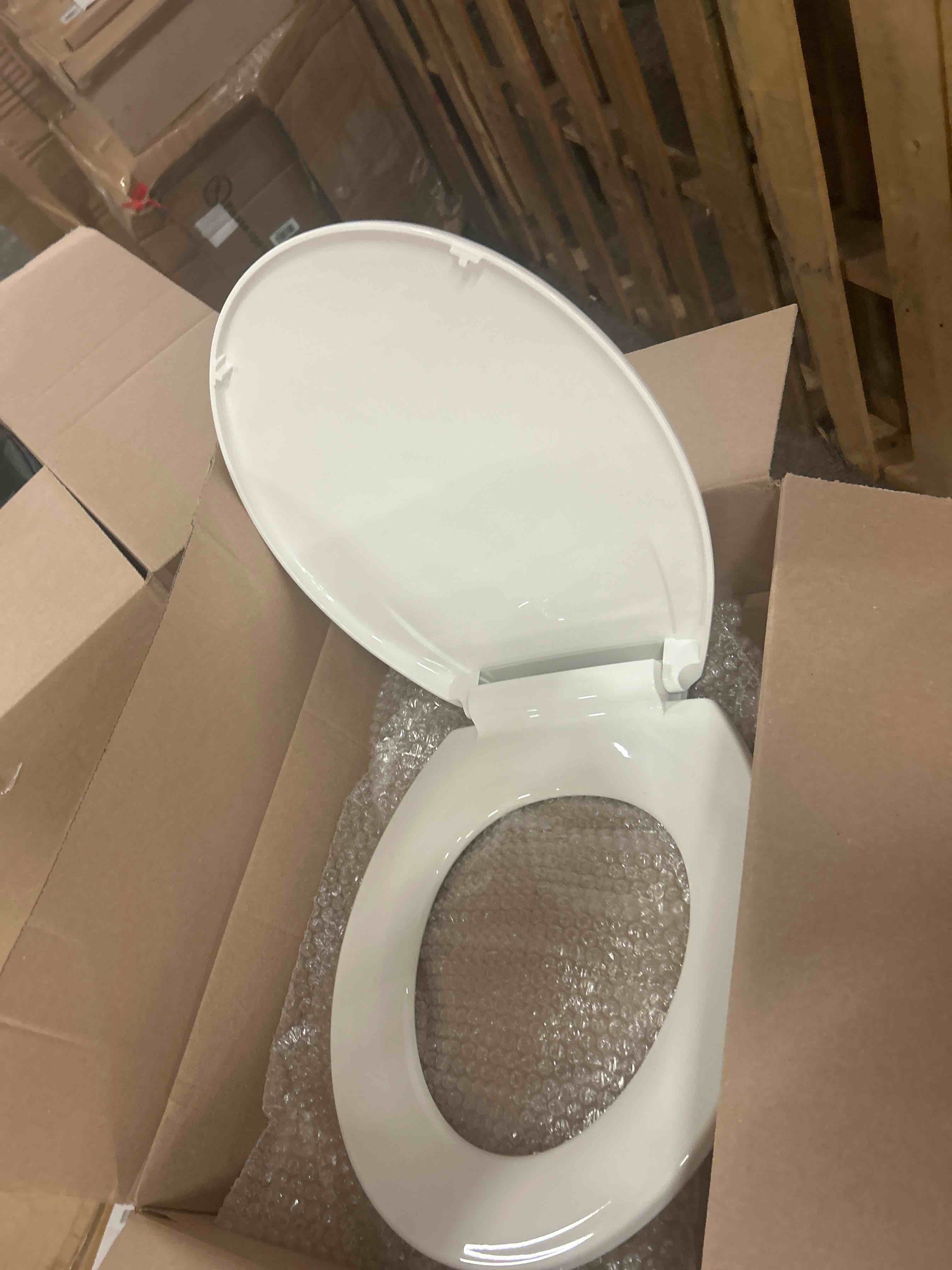 Condition photo showing New/Like New for osaladi marble effect shaped toilet seat cover plastic design for bathroom easy to install and use elegant marble look for home decor