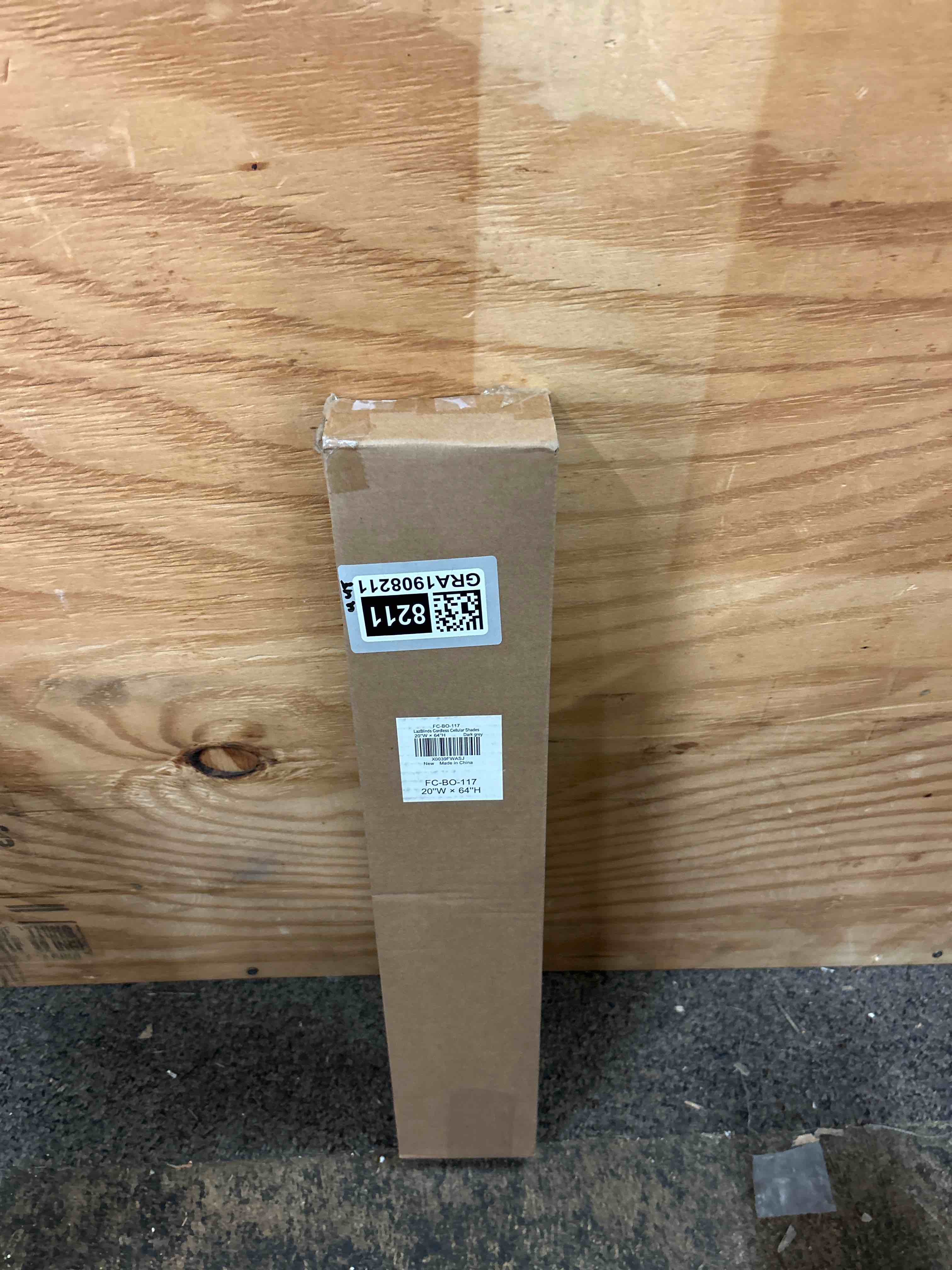 Condition photo showing New/Like New for lazblinds cordless cellular shades, 20'' w x 64'' h, dark grey | blackout fabric protects privacy, with thermal insulation & noise reduction, safe cordless design for kids and pets