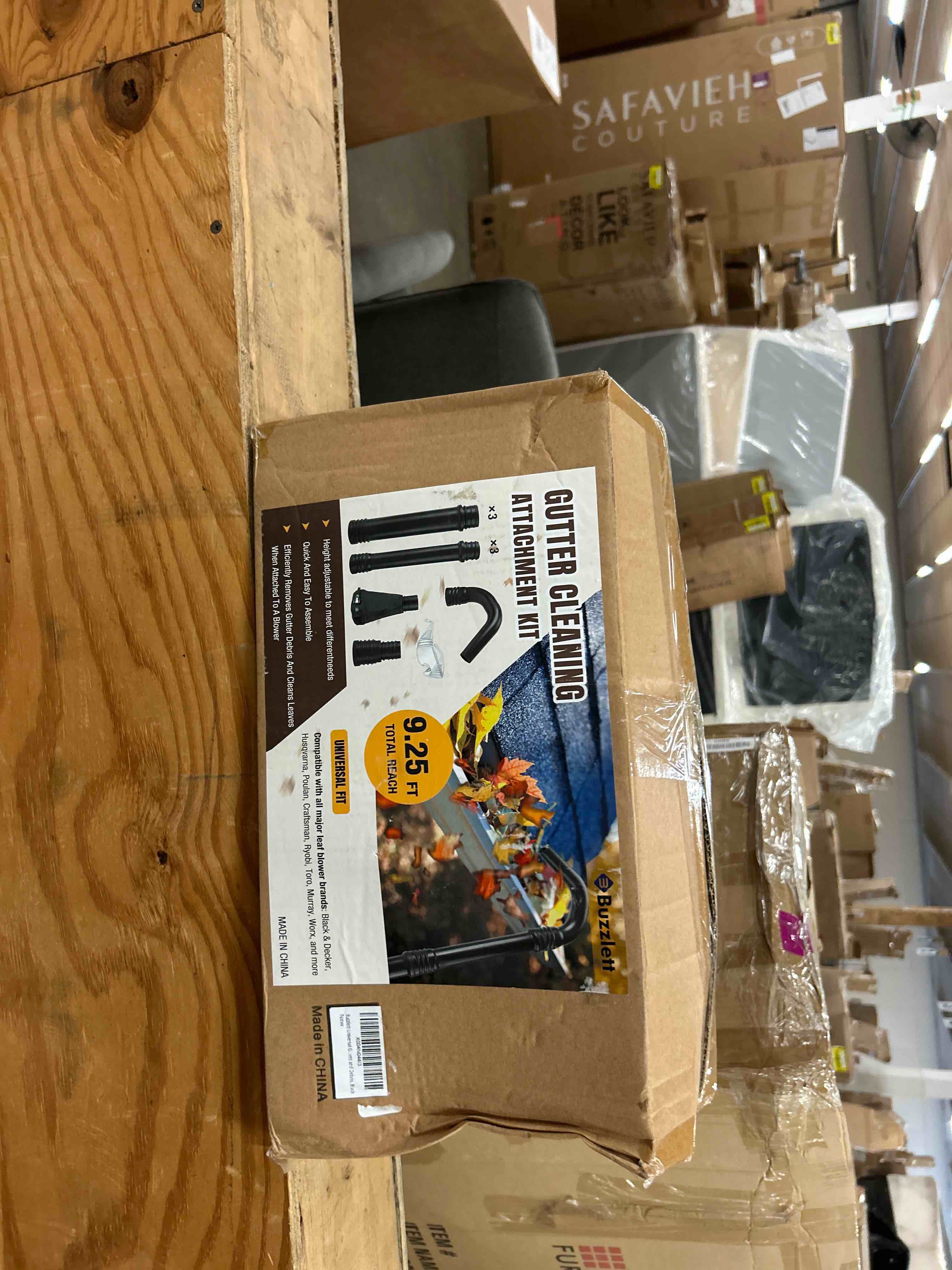 Condition photo showing New/Like New for buzzlett upgraded universal gutter cleaning tools for leaf blowers | compatible with leaf blower brands ego power+, worx, black+ decker, sunchers, heinpro, ryaht, dewalt, etc. extends up to 11ft