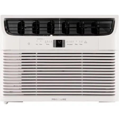frigidaire 12,000 btu window air conditioner with remote control, cools up to 550 sq. ft., quiet operation, eco mode, 3 fan speeds, auto restart, white