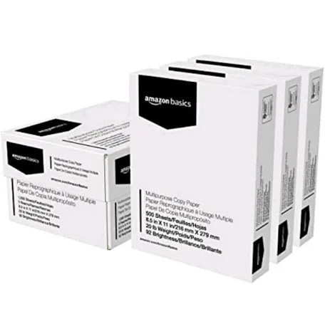 Condition photo showing New/Like New for amazon basics 92 bright multipurpose copy paper, 11 x 17 inches, pack of 5, 2500 count, white