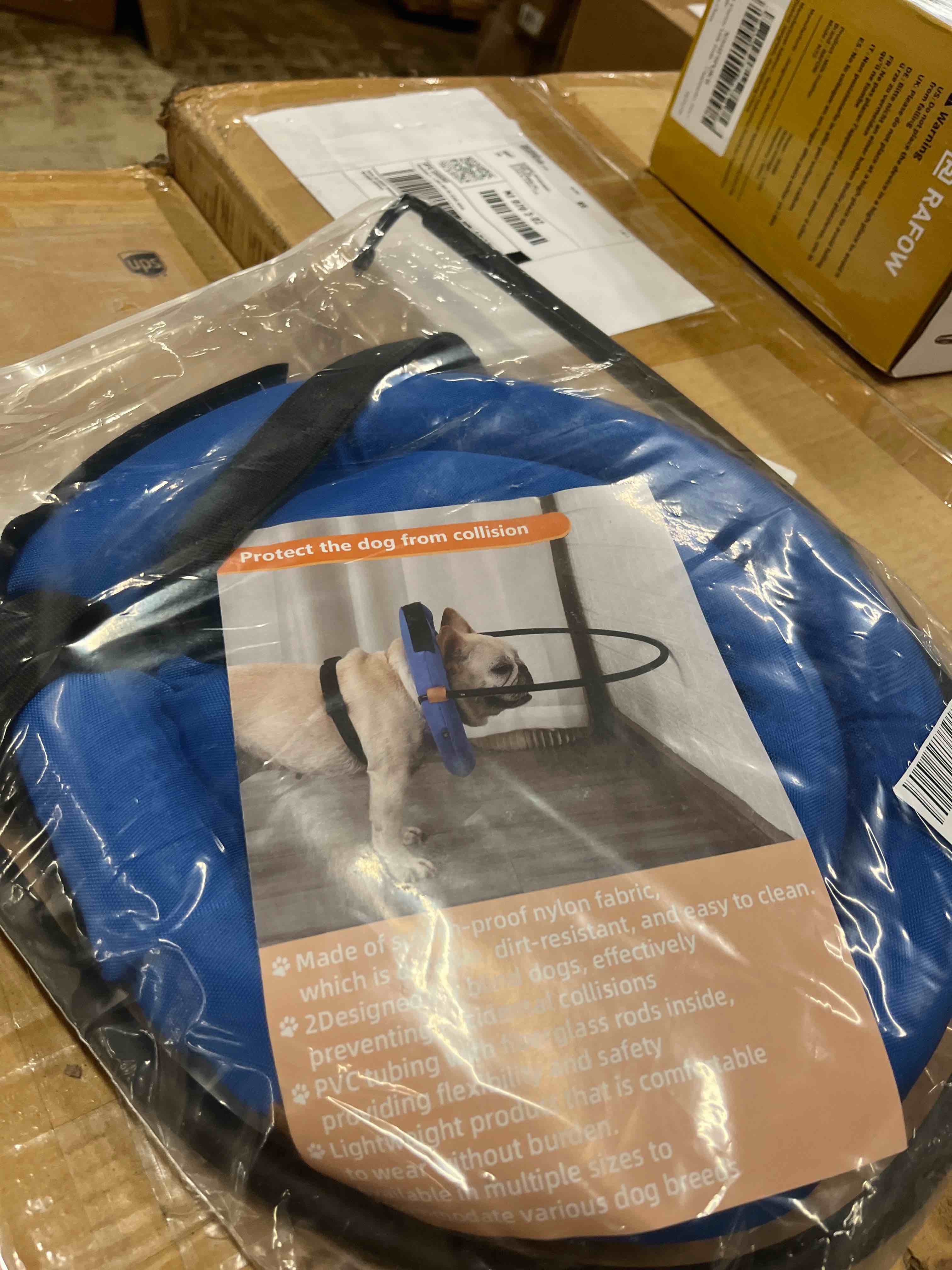 Condition photo showing New/Like New for ring harness for blind dog, anti - collision halo bumper guard with adjustable aluminum ring and cushioned wings, guiding device for visually impaired pets (m)