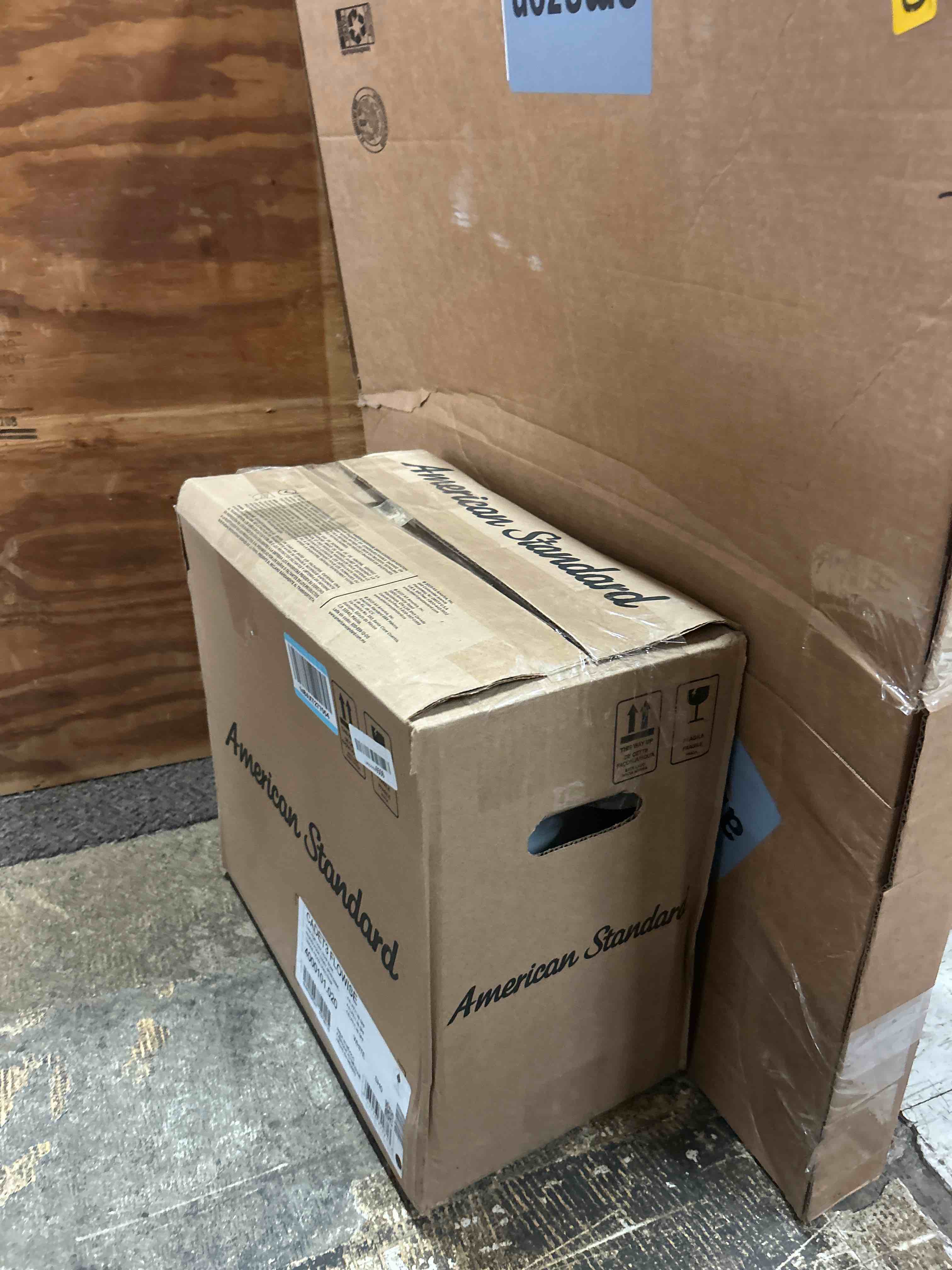 Condition photo showing New/Like New for american standard 4000.101.020 cadet 3 flowise 1.28 gpf 12-inch rough in toilet tank for concealed trap bowl, white