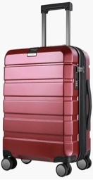 KROSER Hardside Expandable Carry On Luggage with Spinner Wheels & Built-in TSA Lock, Durable Suitcase Rolling Luggage with USB Port, Carry-On 20-Inch, Burgundy