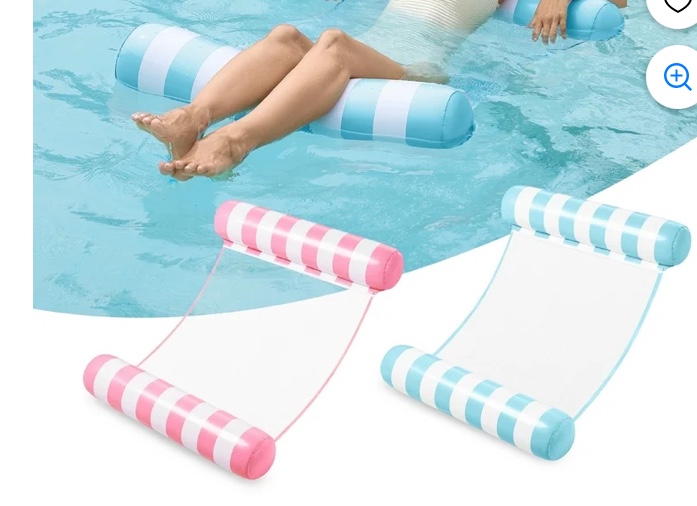 Joyfy 2 Packs Inflatable Pool Float Hammock, 4 in 1 Pool Floaties for Adults, Swimming Pool Floats for Adults, Pool Accessories (Saddle, Lounge Chair, Hammock, Drifter) for Pool, Beach, Outdo