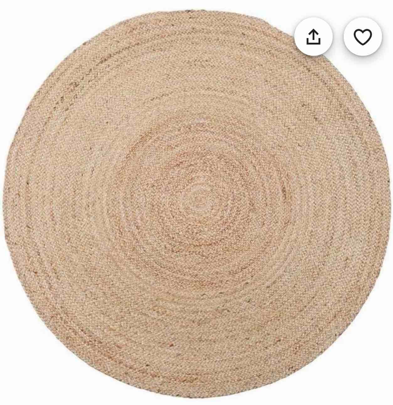 Handmade Jute & Bamboo Round Rug: Boho Farmhouse Decor