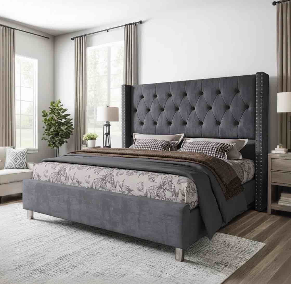 Occoquan Upholstered Wingback Bed