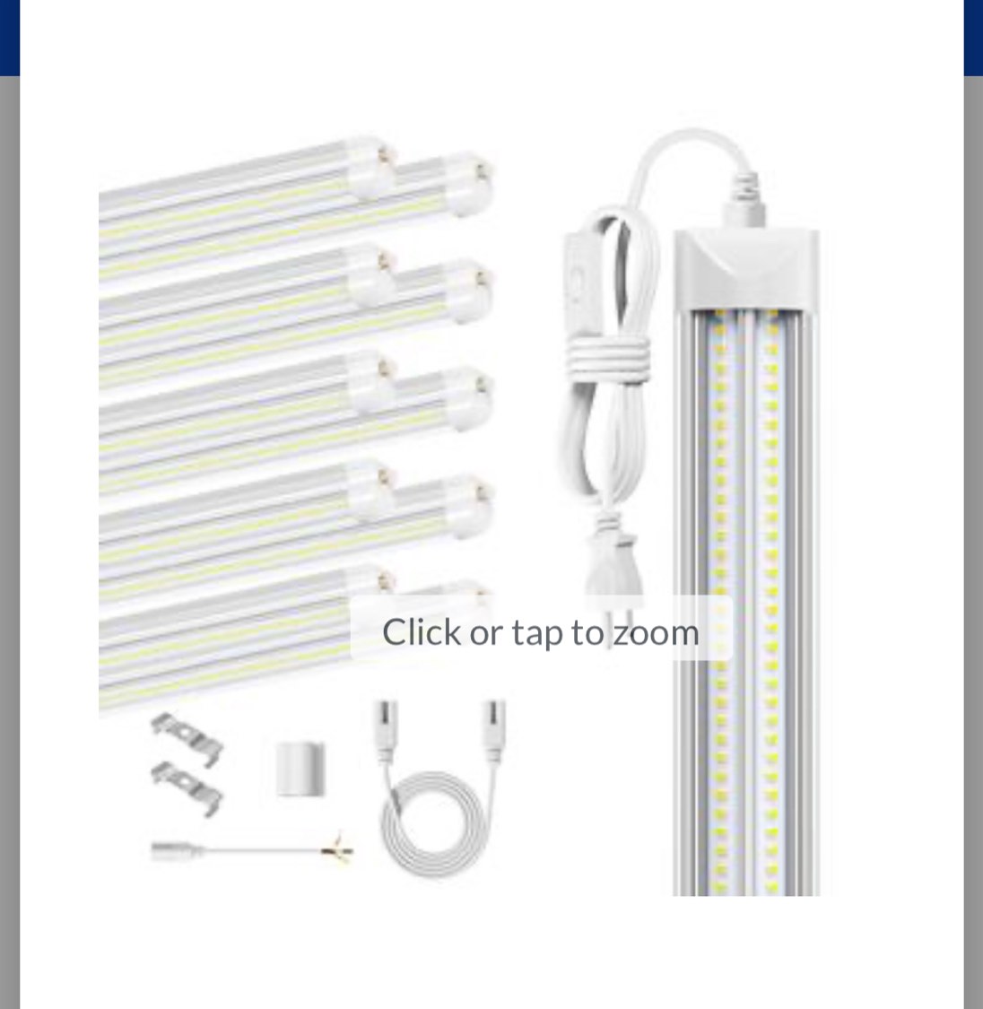 ELEKICO 8' Led Shop Lights,Super Bright 19500LM 100W 5000K 8FT Led Shop Light For Garage,Linkable 8FT Led Garage Ceiling Lights