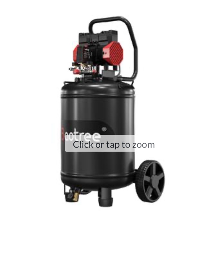 Baotree 14 Gallon Ultra Quiet Air Compressor With Two Quick Couplers, 2HP 8.75 CFM, Max 115 PSI Pressure Oil-Free Air Compressor Tank, 7