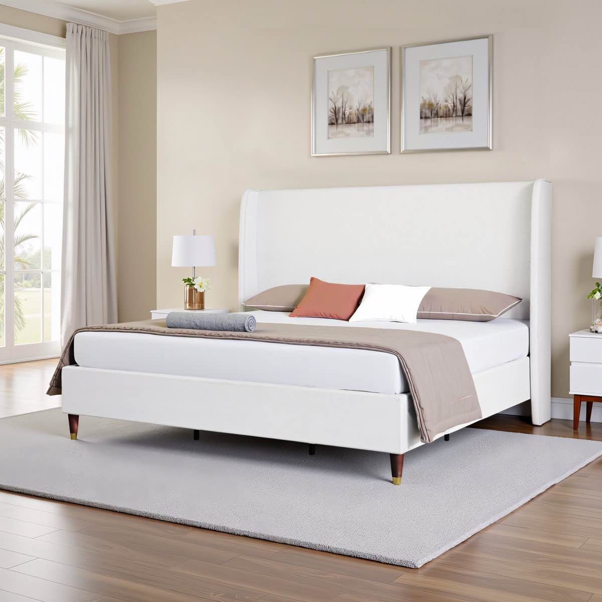 Belo Upholstered Platform Bed, King