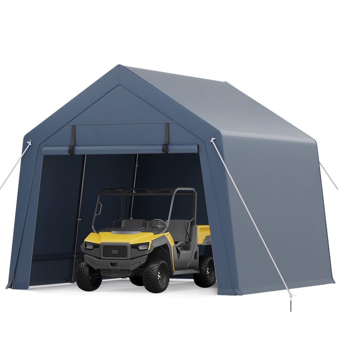 Garvee 10x10 Ft Portable Outdoor Carport Storage Shelter with Roll Up Zipper Doors