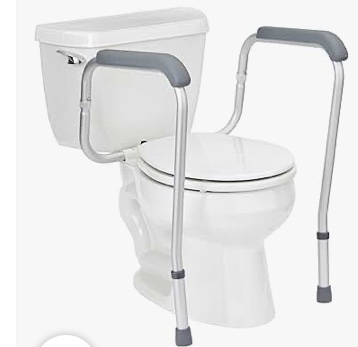 Medline - Guardian Toilet Safety Rails, 300-lb. Weight Capacity, One Pair for One Toilet - Silver