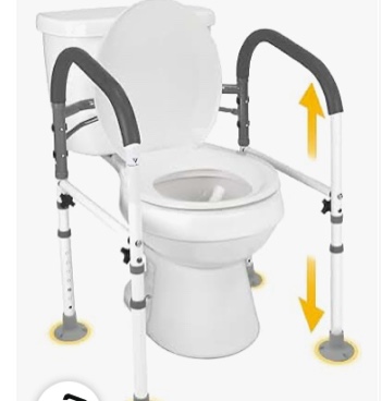 Vaunn Medical Bathroom Safety Toilet Rail  Modern  Gray