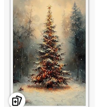 Christmas tree on canvas ready to hang 