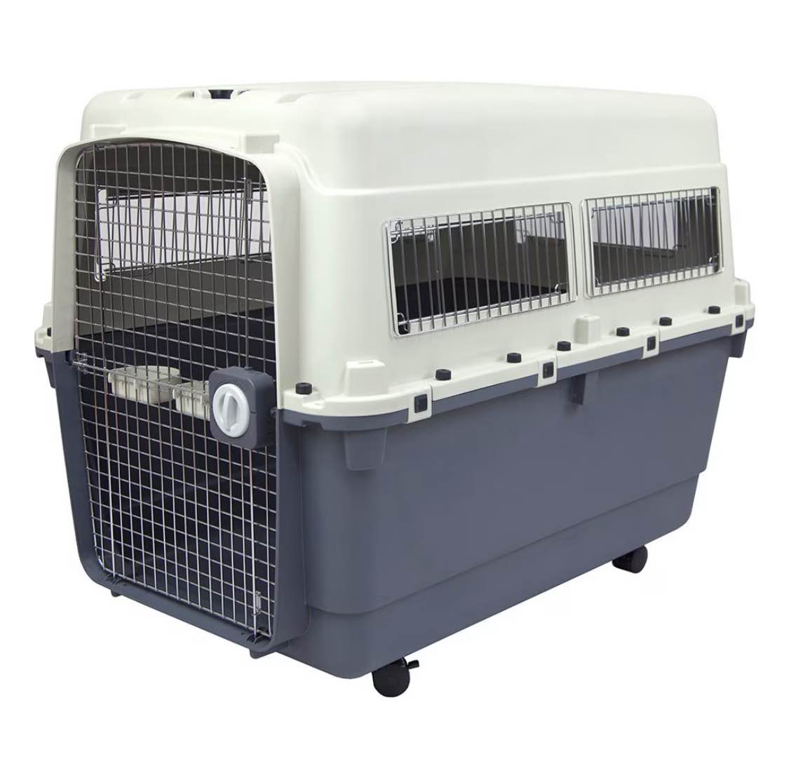 SportPet Designs Airline Approved Dog Kennel, Grey, 3X-Large: 48-in