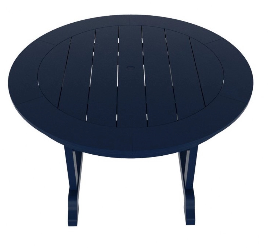WestinTrends 47" Round Outdoor Patio Dining Table Navy blue